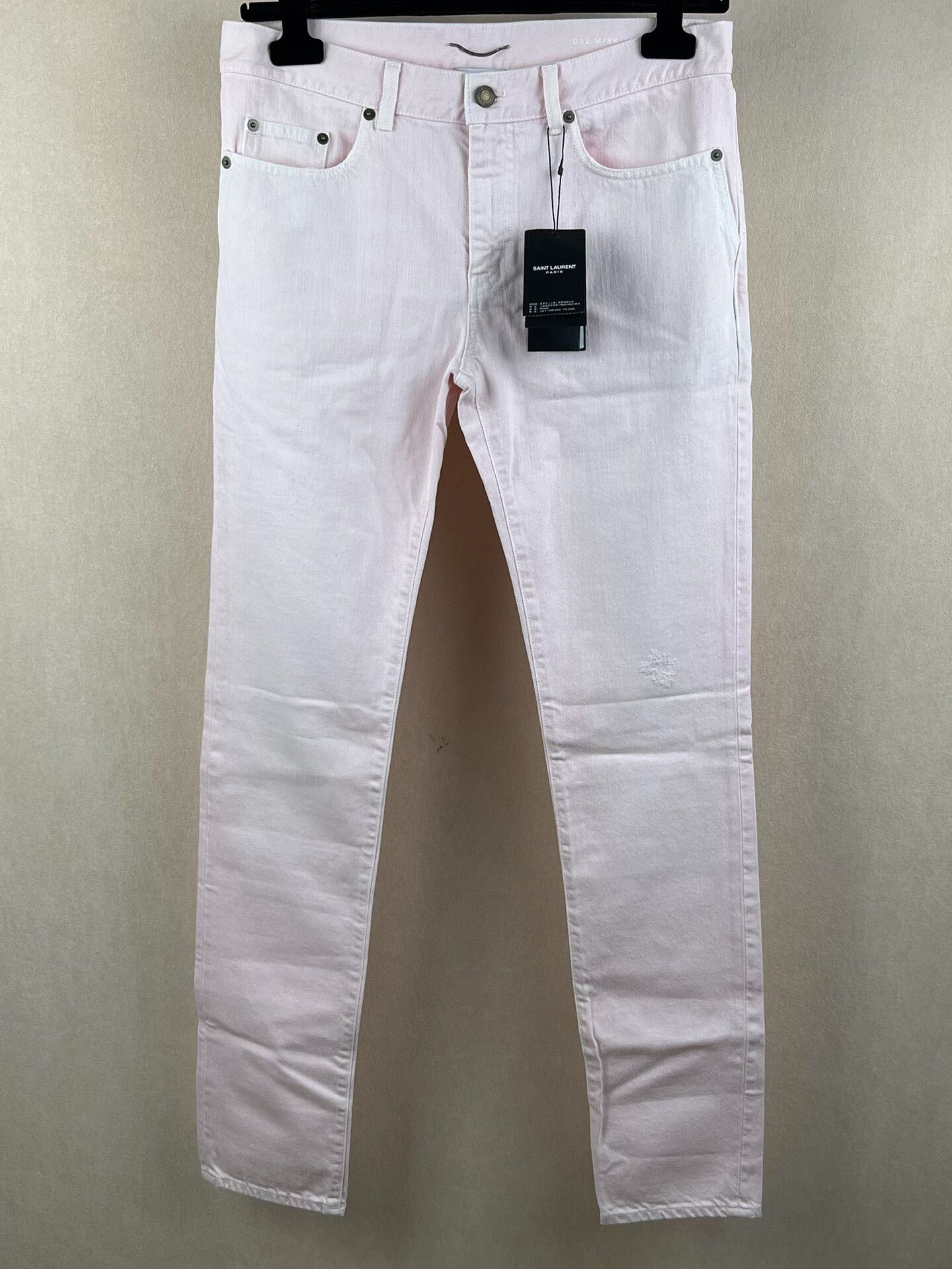 Yves Saint Laurent YSL Men's Light Pink Denim Pants D02 Size US 31 - 1 Thumbnail