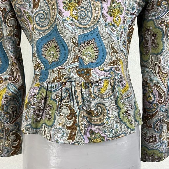 Etro Etro Paisley Pleated Back Cotton Stretch Blazer Size M / US 6-8 / IT 42-44 - 7 Thumbnail
