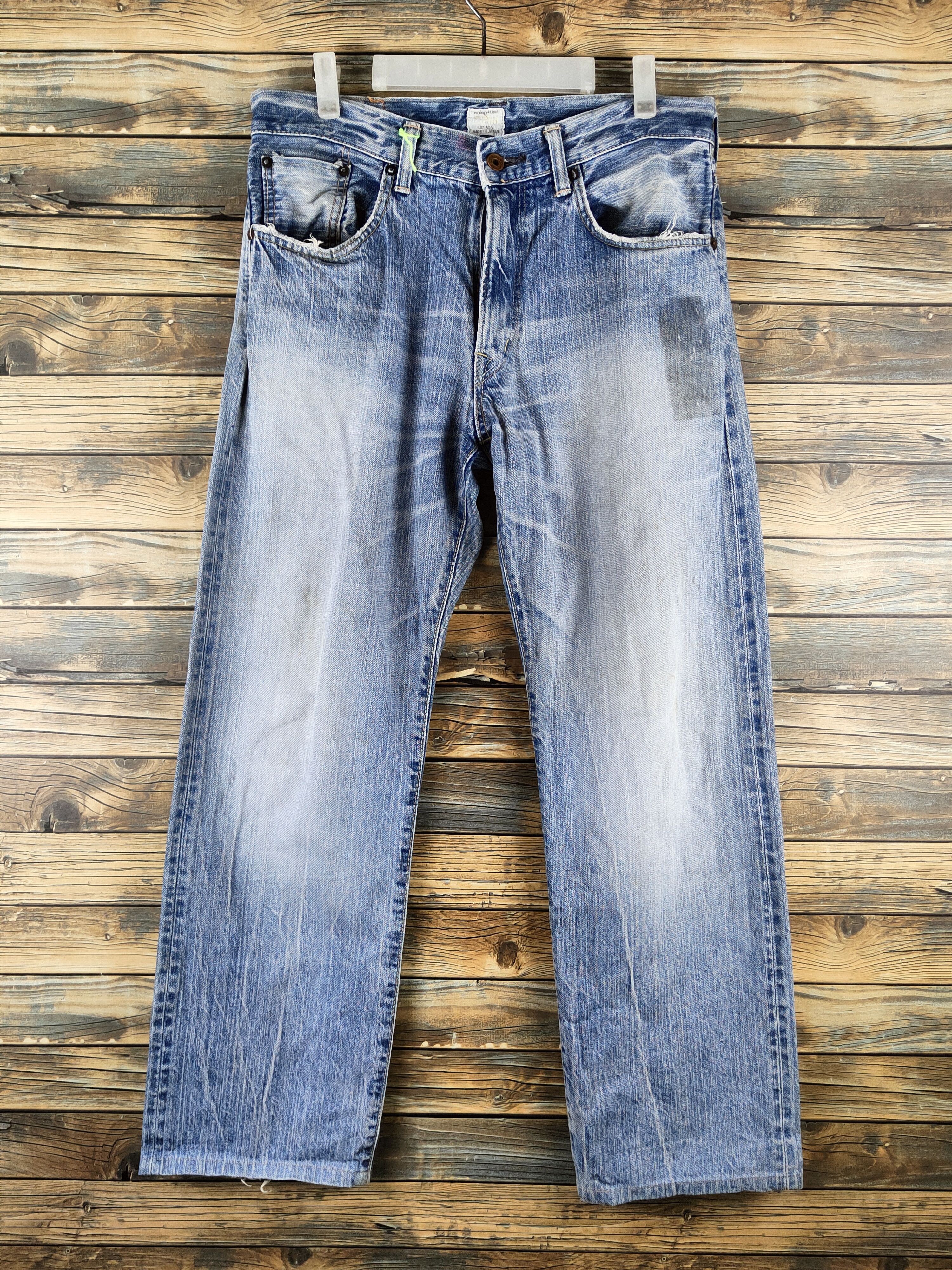 Edwin Edwin Blue Distressed Ripped Jeans #S2887 Size US 33 - 1 Thumbnail