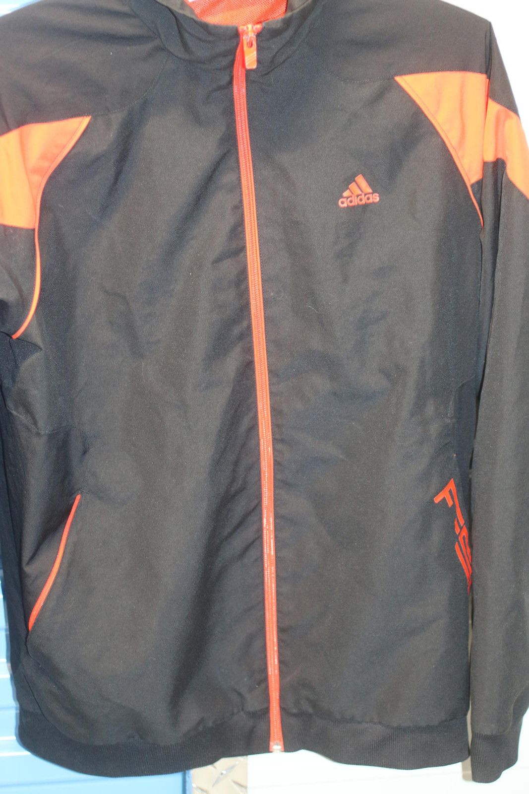 Adidas Adidas BlackORANGE Track Jacket Full Zip Athletic Streetwear Size US XL / EU 56 / 4 - 2 Thumbnail