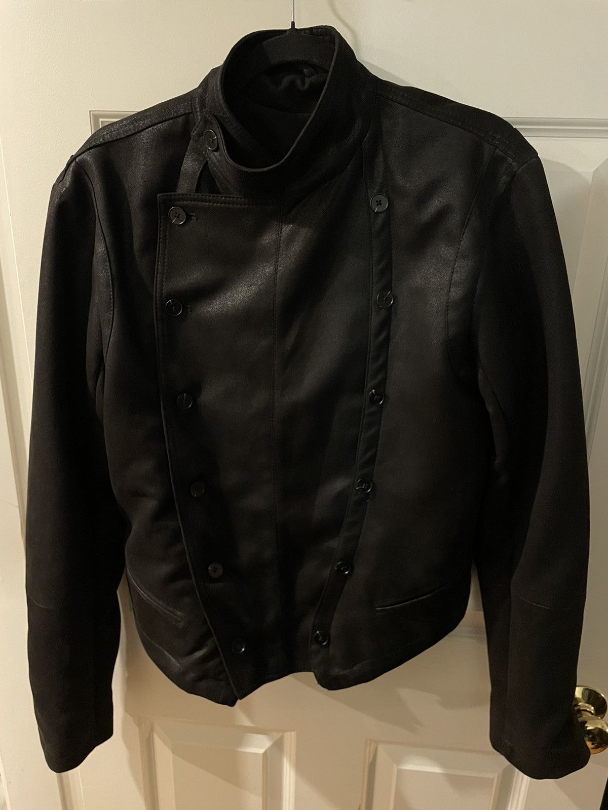 Ann Demeulemeester SS11 Ann D leather napoleon jacket | Grailed