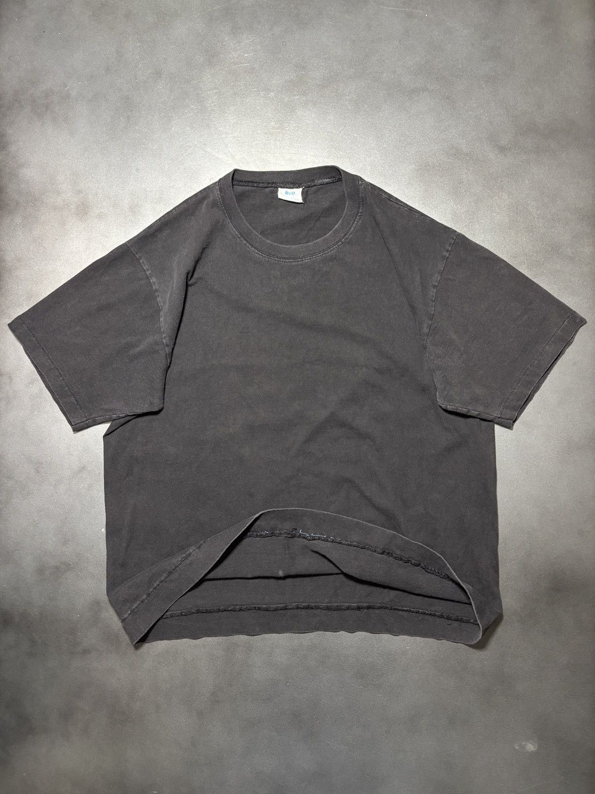 Vintage Hemmed Vintage Blank T-Shirt 1990s Black T-Shirt Cropped BVD Size US S / EU 44-46 / 1 - 1 Thumbnail