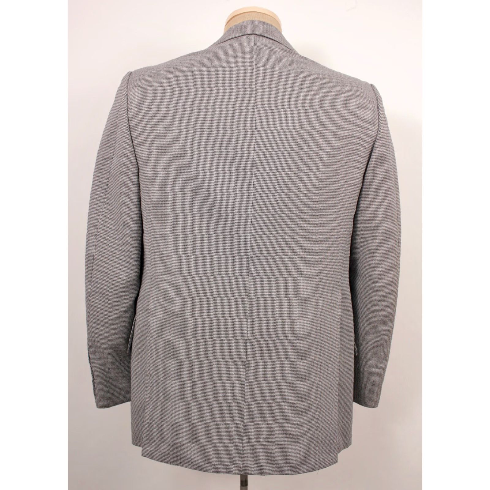 Vintage VINTAGE Mens VTG 70s Navy Blue & White Houndstooth Leisure Suit M 1970s Polyester Disco Shirt Jacket Pants Mens Size 40R - 6 Thumbnail