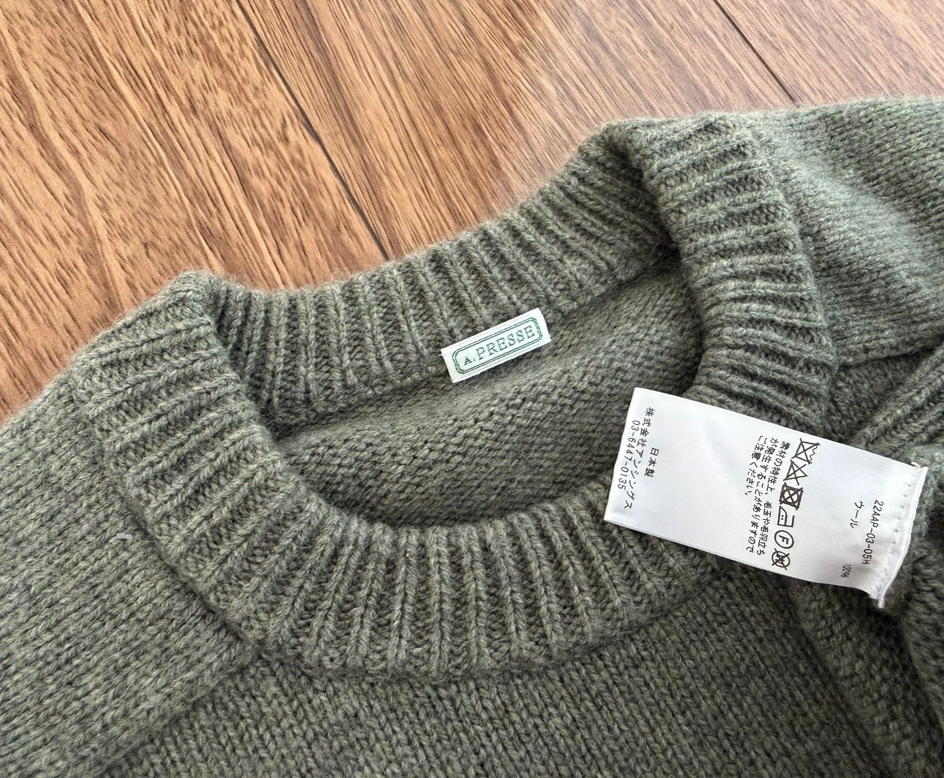 A.PRESSE A.PRESSE Pure Wool Round Neck Pullover Size US M / EU 48-50 / 2 - 3 Thumbnail