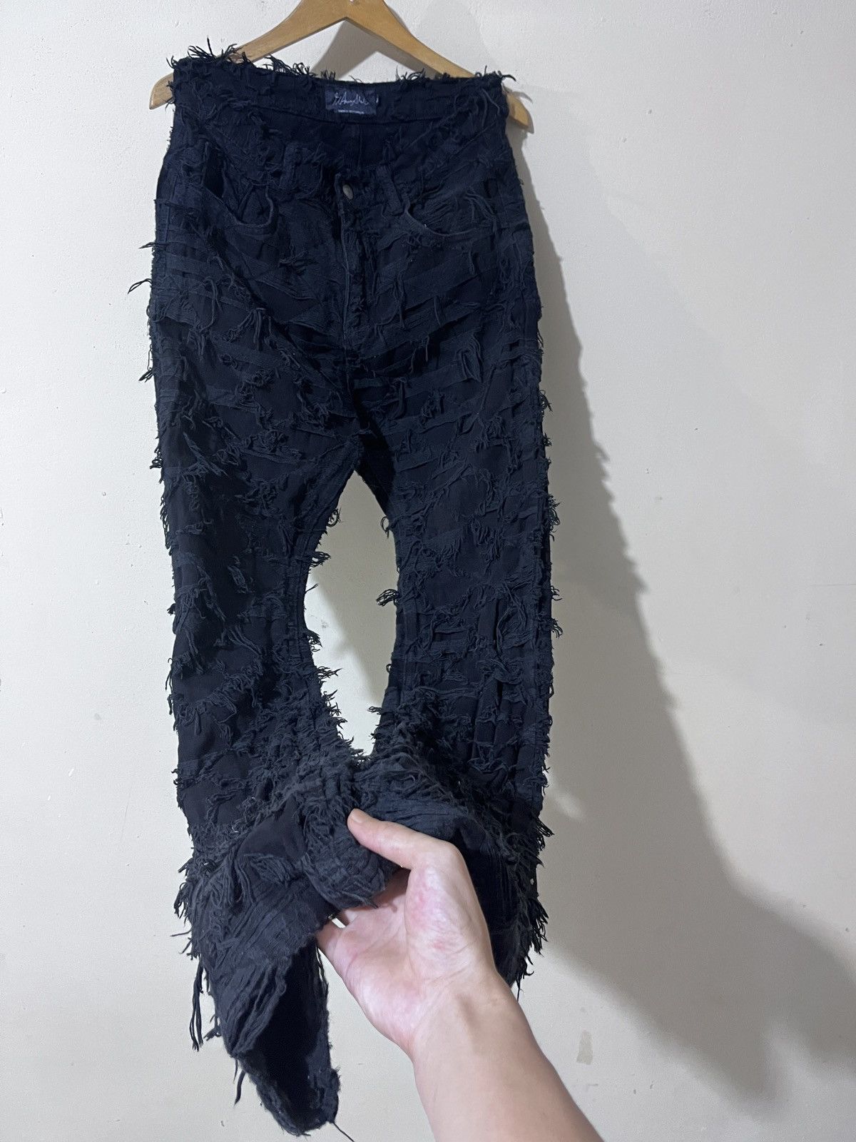 Japanese Brand DISTRESSED MUMMY J CAESAR VERY STYLE FLARE Size US 32 / EU 48 - 5 Thumbnail