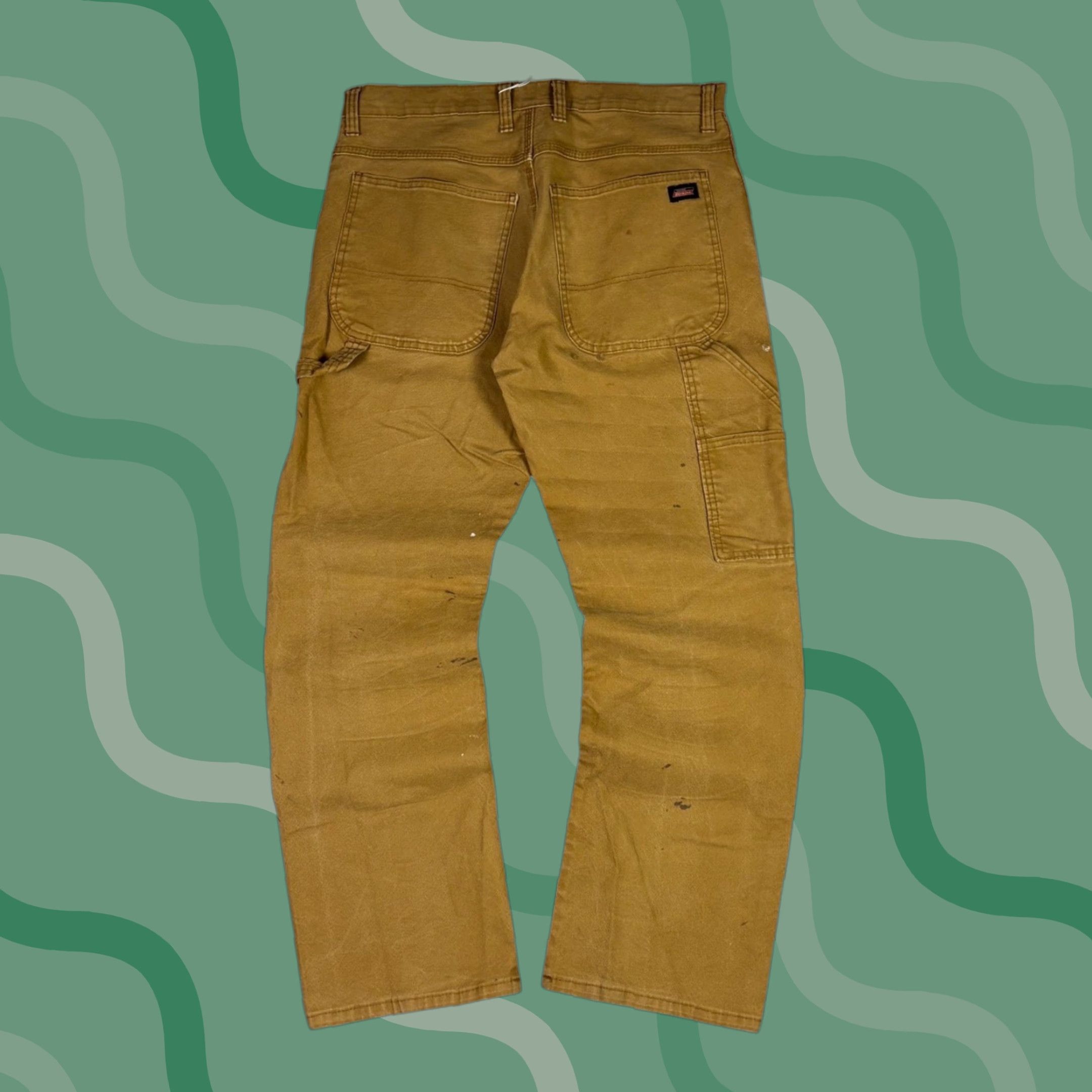 Dickies Dickies Mens Tan Carpenter Work Pants Paint Splattered Utility Pockets 32x30 Size US 32 / EU 48 - 1 Thumbnail