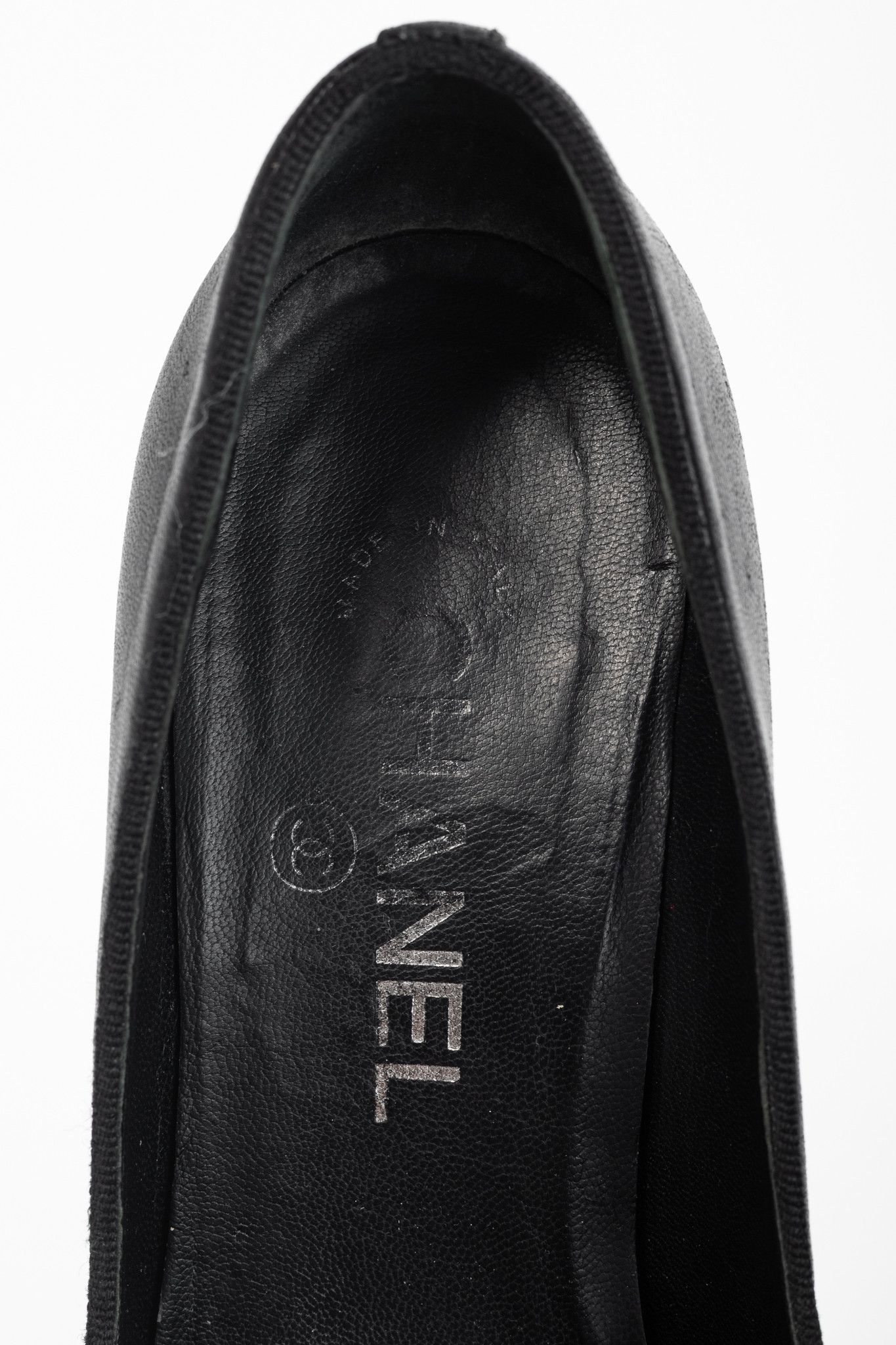 Chanel Chanel Black Leather CC-Cap-Toe Bow Pumps Size US 5.5 / IT 35.5 - 9 Thumbnail
