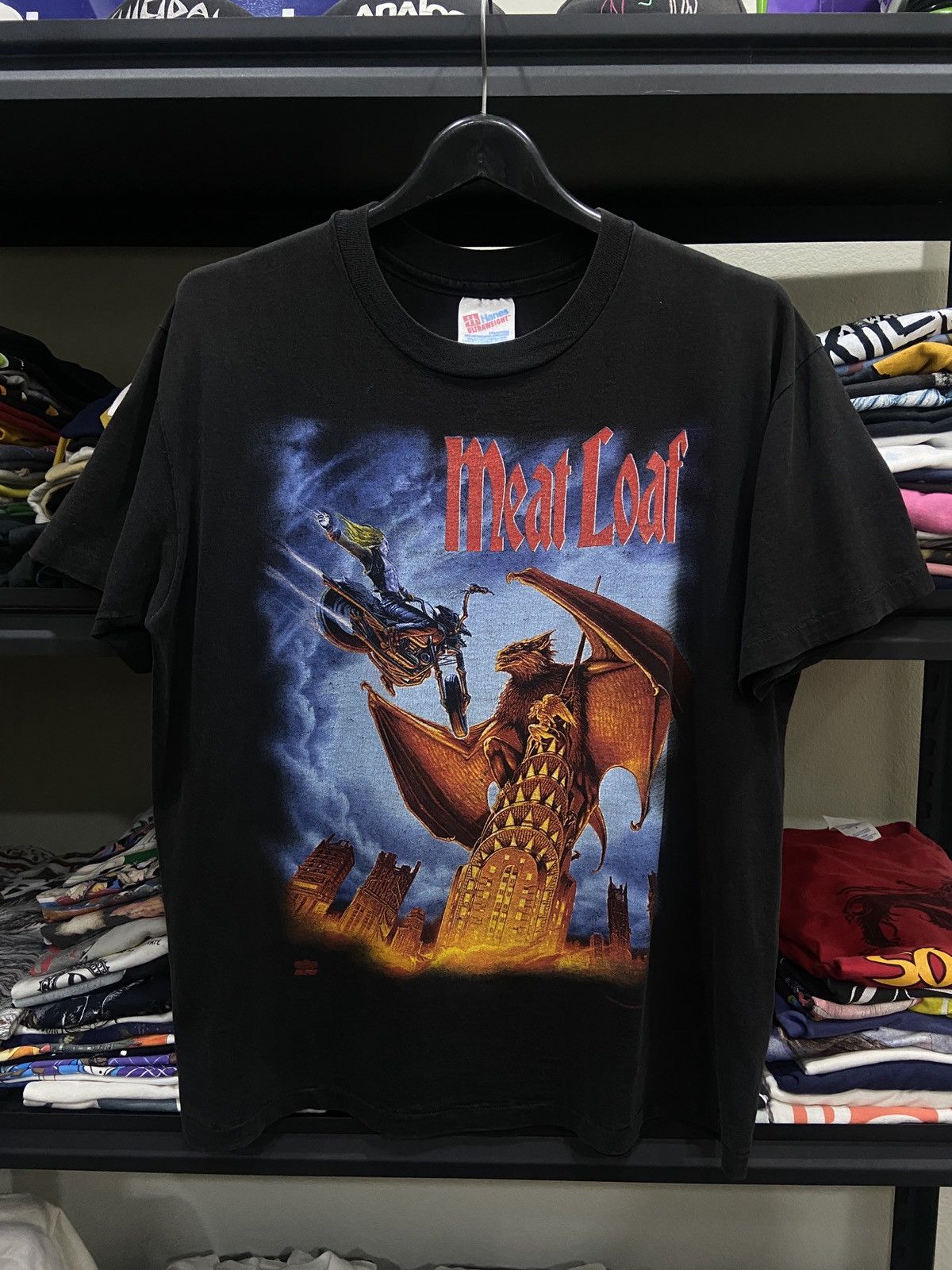 Band Tees × Vintage Vintage 90s Meat Loaf Hard rock Metal World Tour TShirt Size US L / EU 52-54 / 3 - 1 Thumbnail