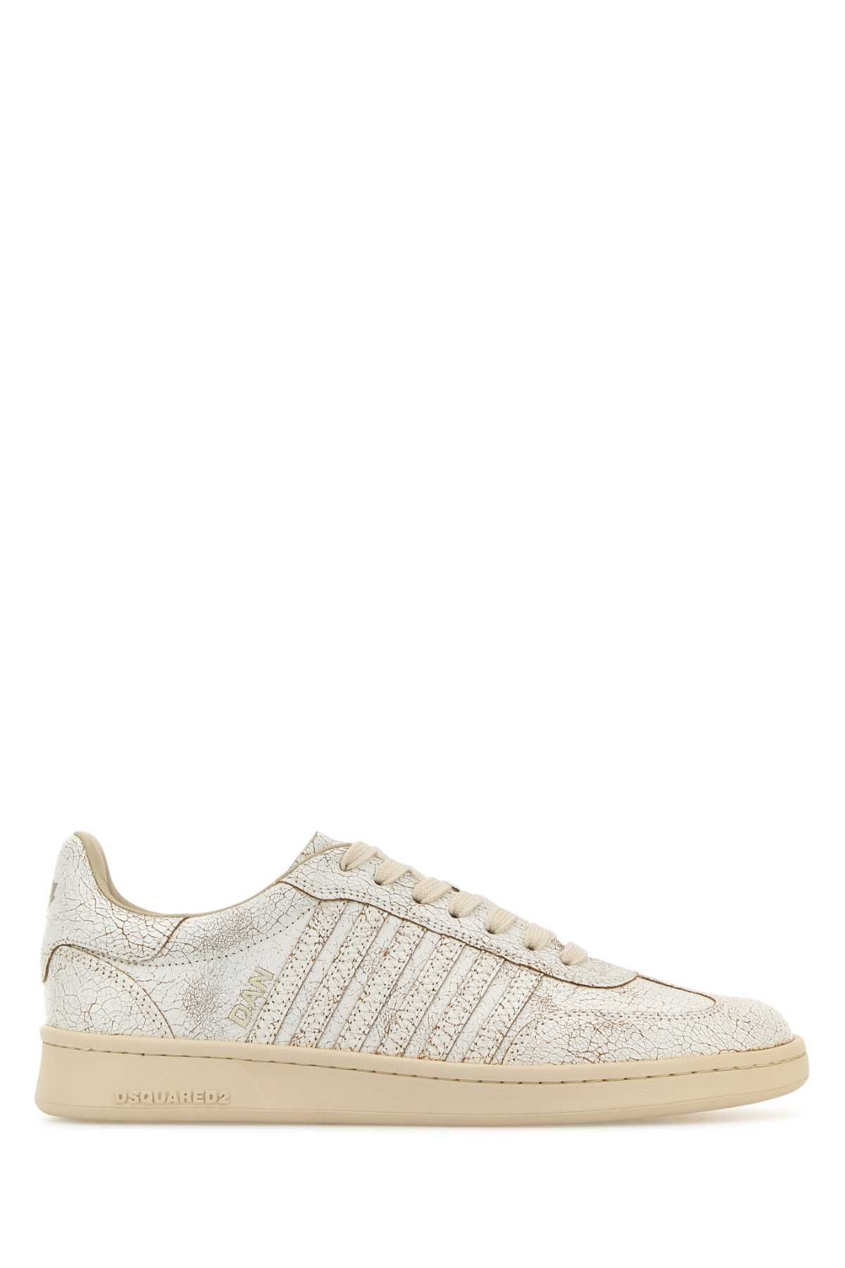 Dsquared2 White Leather Boxer Sneakers Size US 8.5 / EU 41-42 - 1 Thumbnail