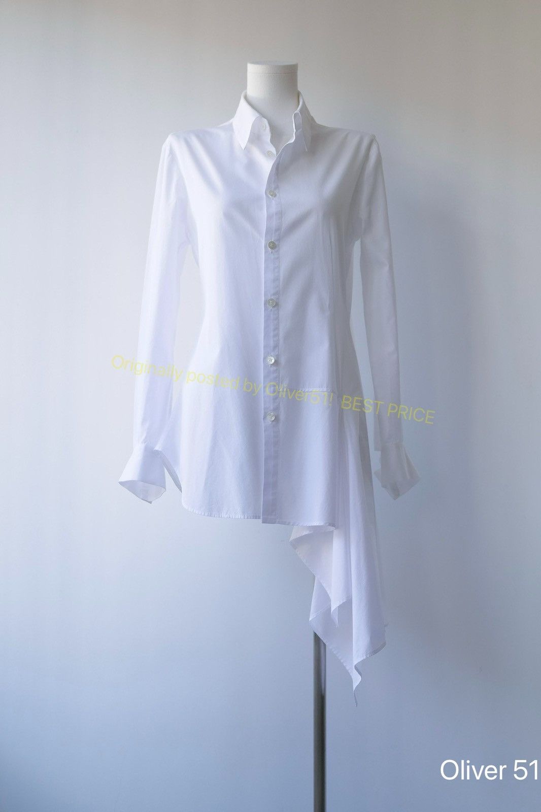 Yohji Yamamoto Yohji Yamamoto Asymmetrical Draped Shirt KKKK79