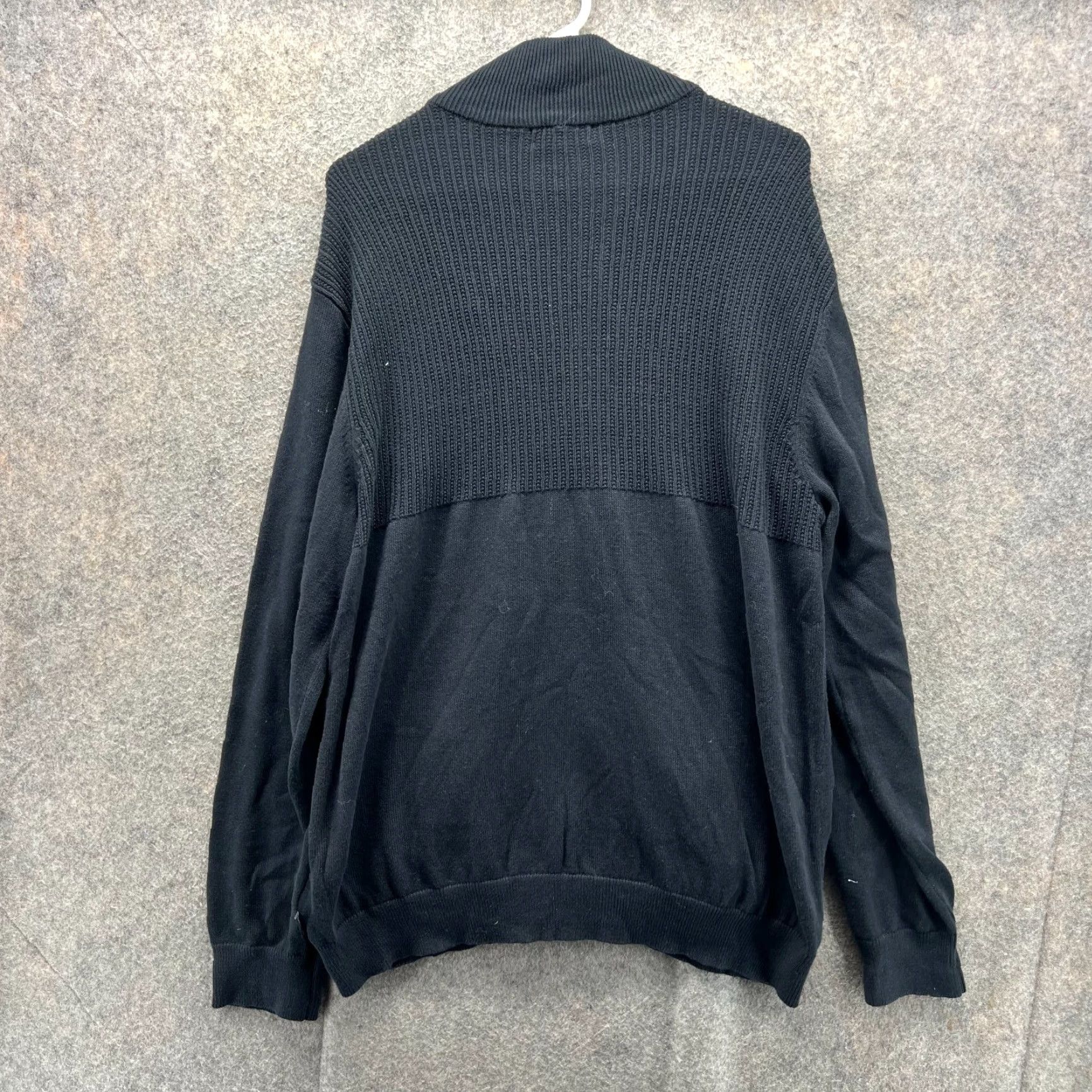 Calvin Klein VINTAGE Calvin Klein Bomber Jacket Mens Large Black Full Zip Fleece Cotton Chunky Knit Regular All Seasons Jacket Mens L Black CK Logo Vintage Size US L / EU 52-54 / 3 - 2 Thumbnail