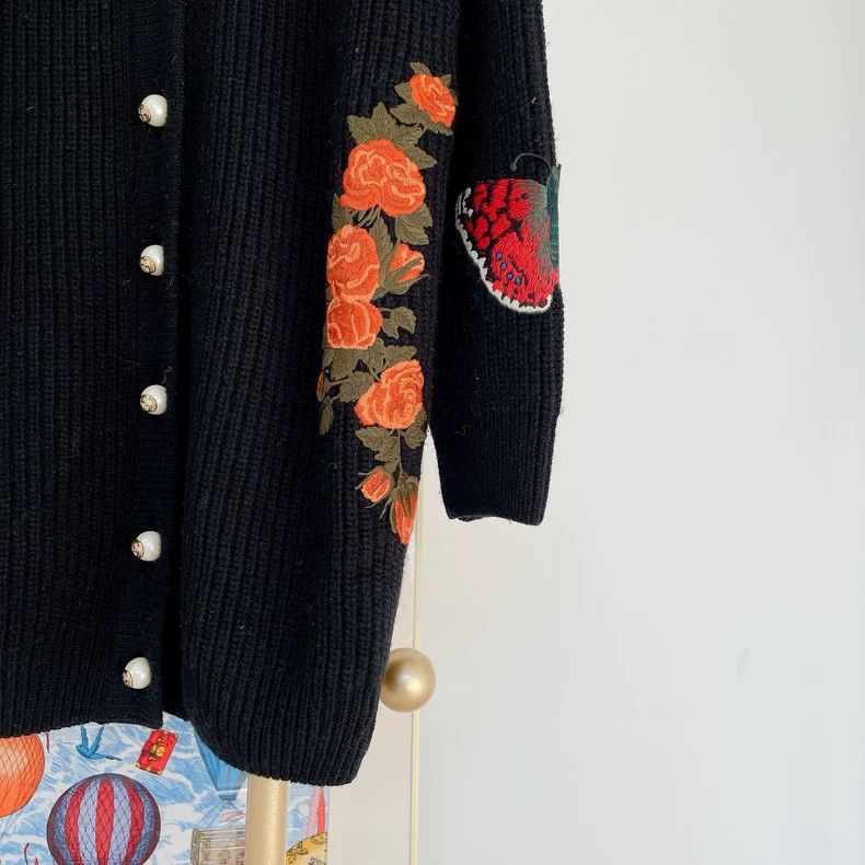 Gucci Gucci Heavy industry jacquad embroidery knitted cardigan ja Size S / US 4 / IT 40 - 4 Thumbnail