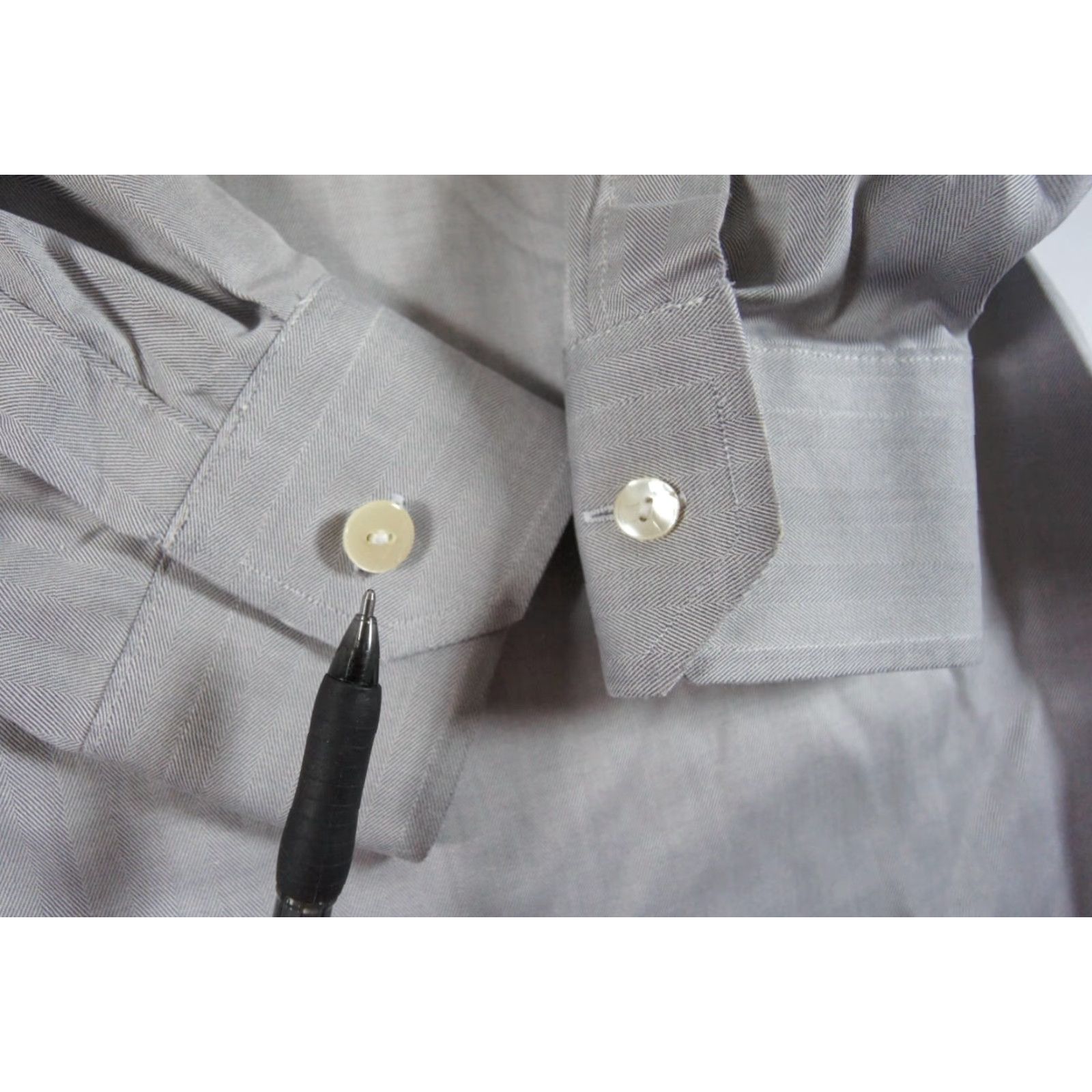Eton VINTAGE ETON Men's Button Up Shirt Long Sleeve Gray 18 Collared Formal Casual Bookend Size 48R - 4 Thumbnail