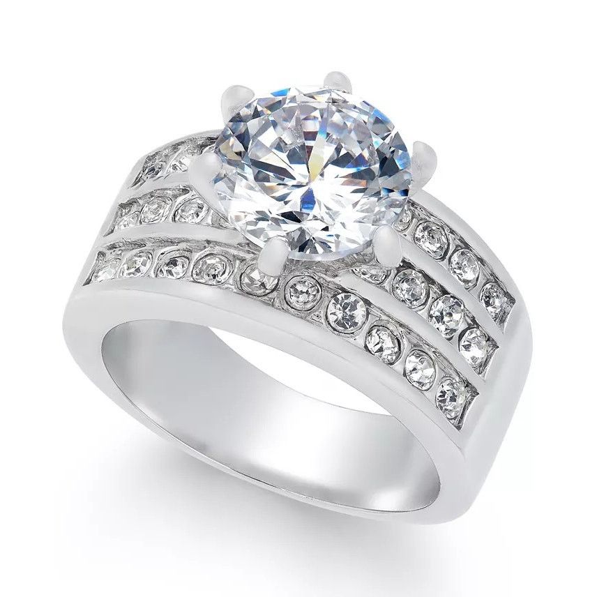 Other Charter Club Crystal Triple-Row Ring Silver Size 8 | NWT Size ONE SIZE - 1 Thumbnail