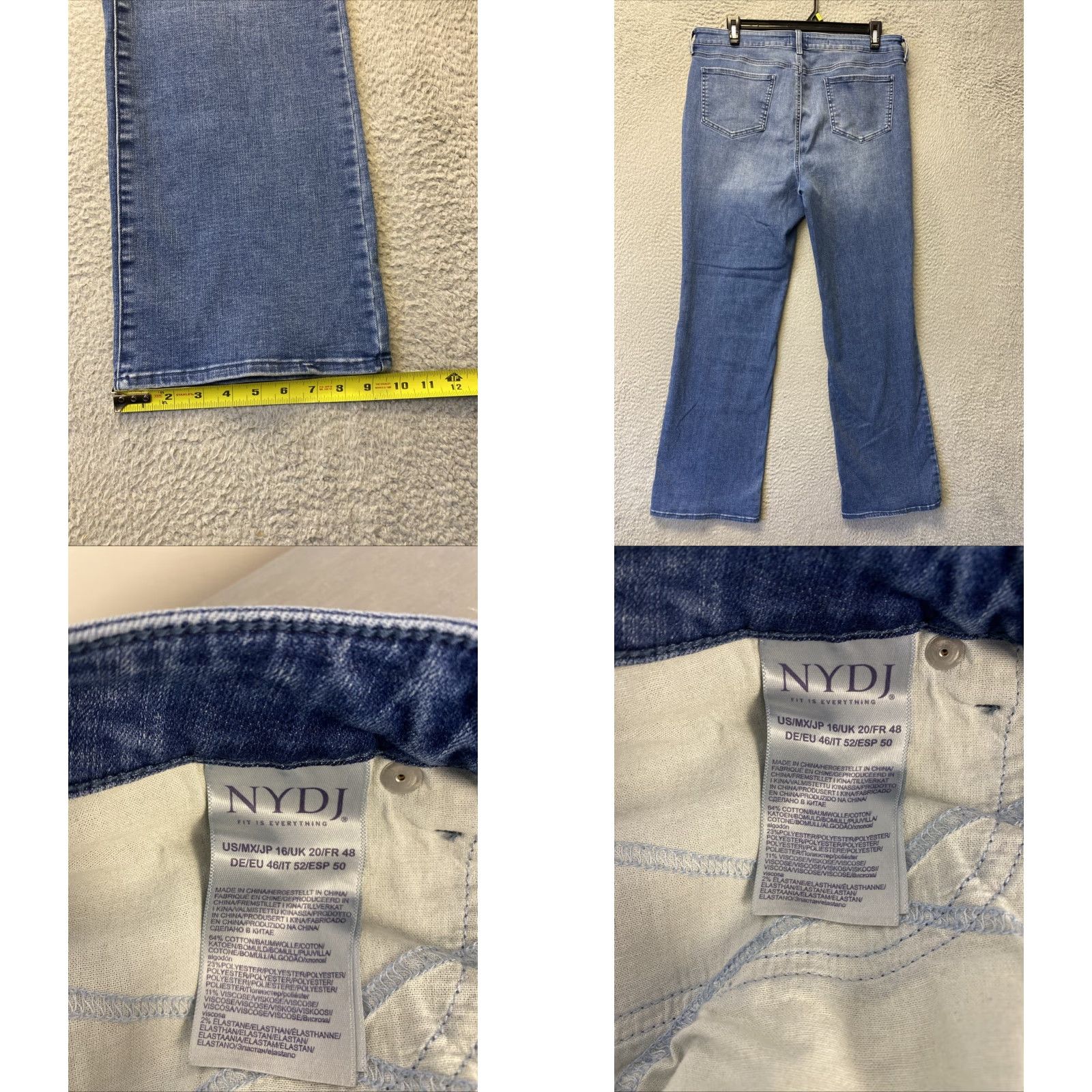 NYDJ NYDJ Jeans Barbara Boot Cut Straight 16 Plus Women Blue Denim Dark Wash Preppy 5-Pocket Zip Mid Rise Inseam 32 Default MPN 16623 Size 38" / US 16 / IT 52 - 8 Thumbnail