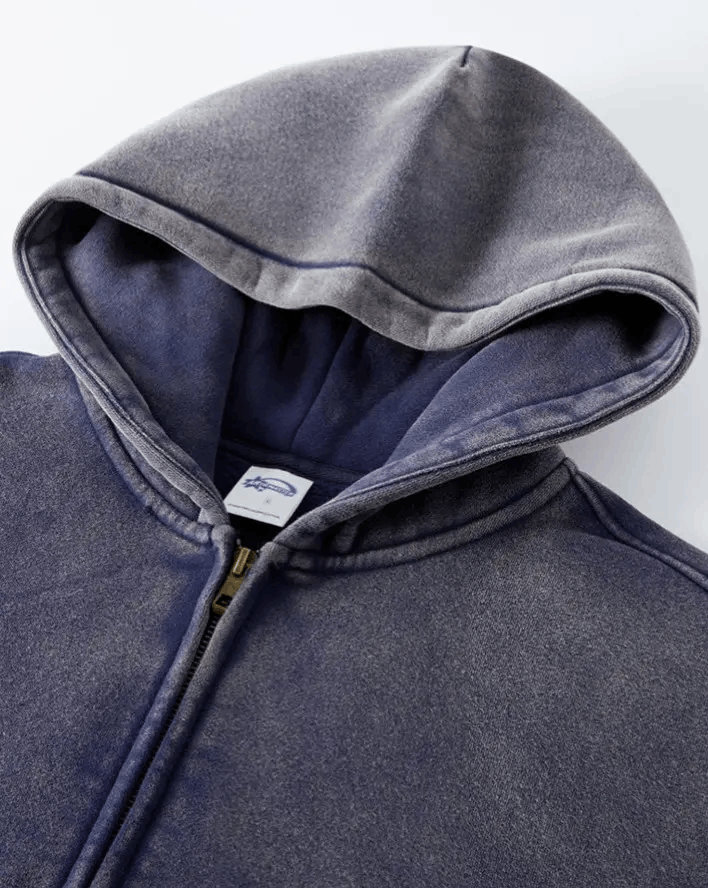 Japanese Brand × Vintage Blue Batik Fleece Zippered Hoodie Size US L / EU 52-54 / 3 - 4 Thumbnail