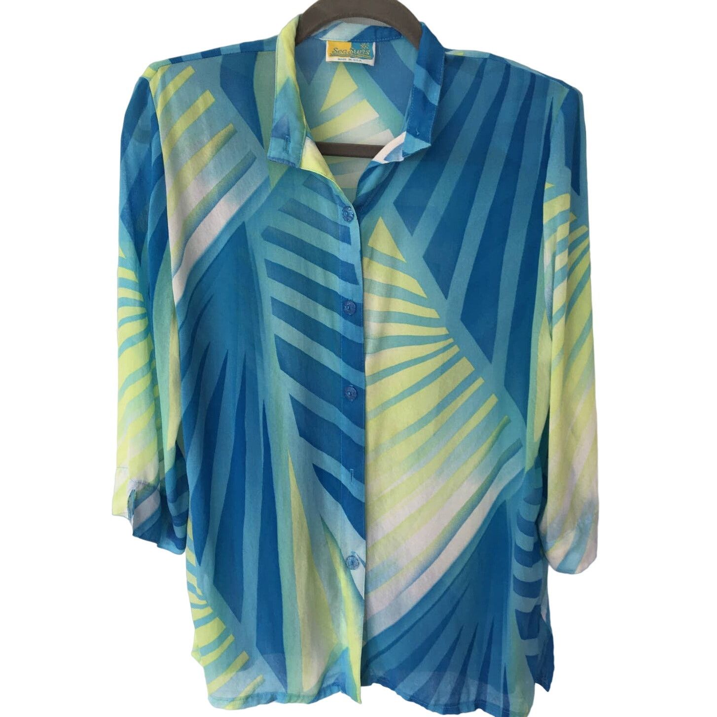 SUNSEA Vintage SeaSuns Sheer 3/4 Sleeve Blouse Size Small Size S / US 4 / IT 40 - 1 Thumbnail