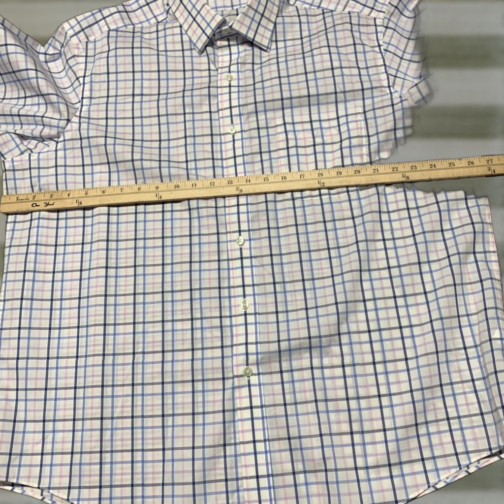 Club Room Club Room Shirt Men XL White Blue Plaid Button-Front Casual Size US XL / EU 56 / 4 - 1 Thumbnail