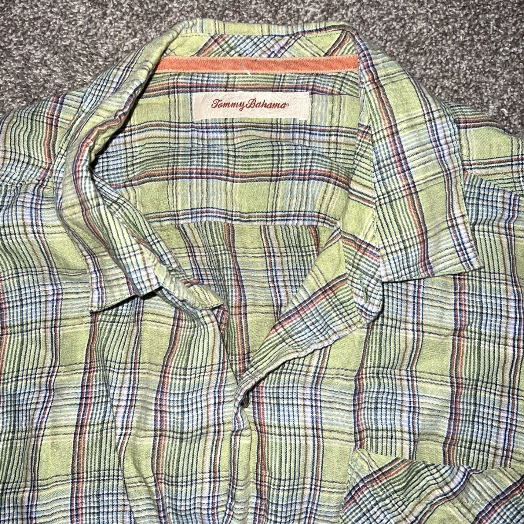 Tommy Bahama Tommy Bahama Green 100% Linen Shirt Mens XL Size US XL / EU 56 / 4 - 2 Thumbnail