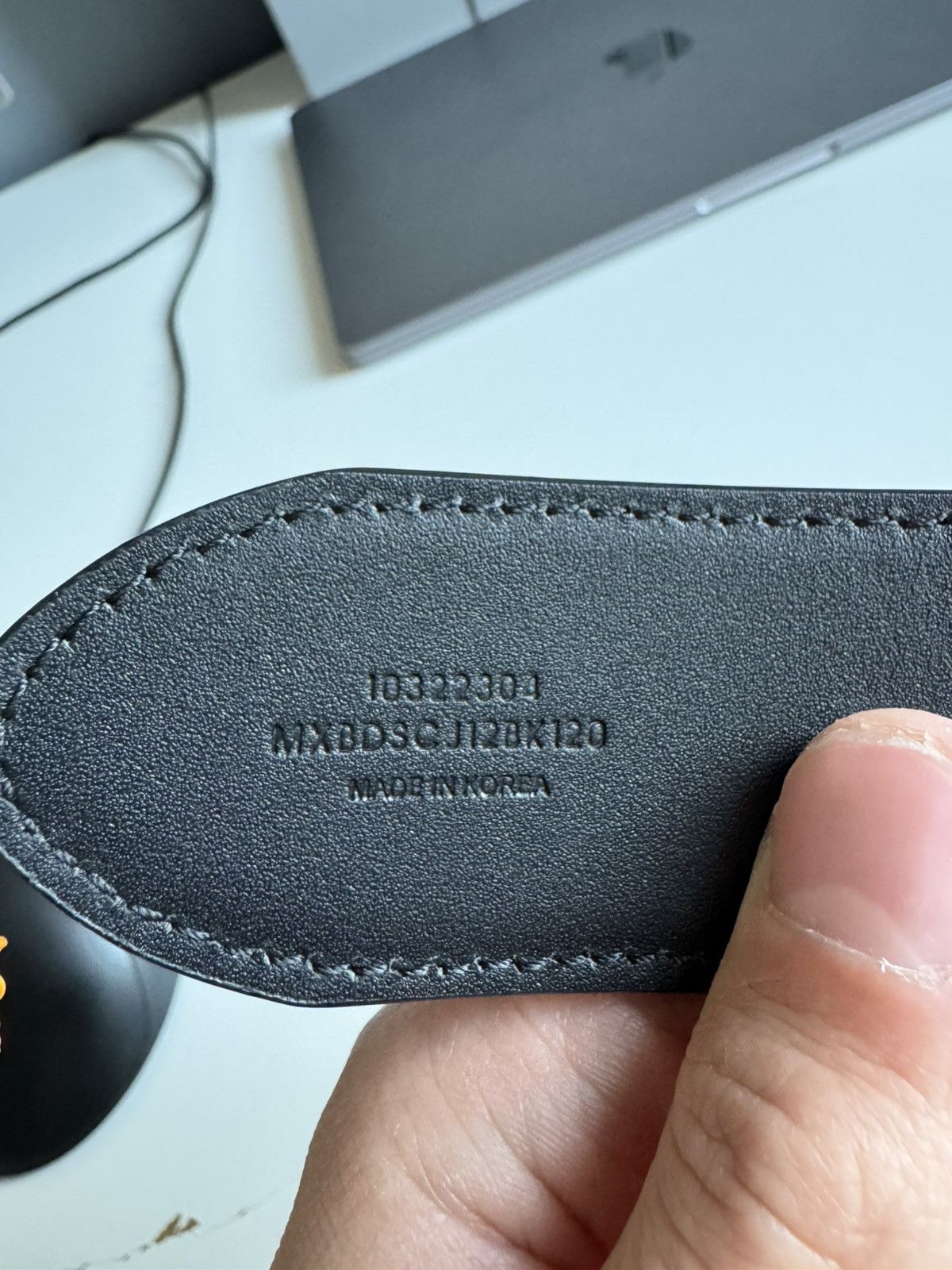 MCM MCM Leather Belt -Black/Gold Size 44 - 17 Thumbnail