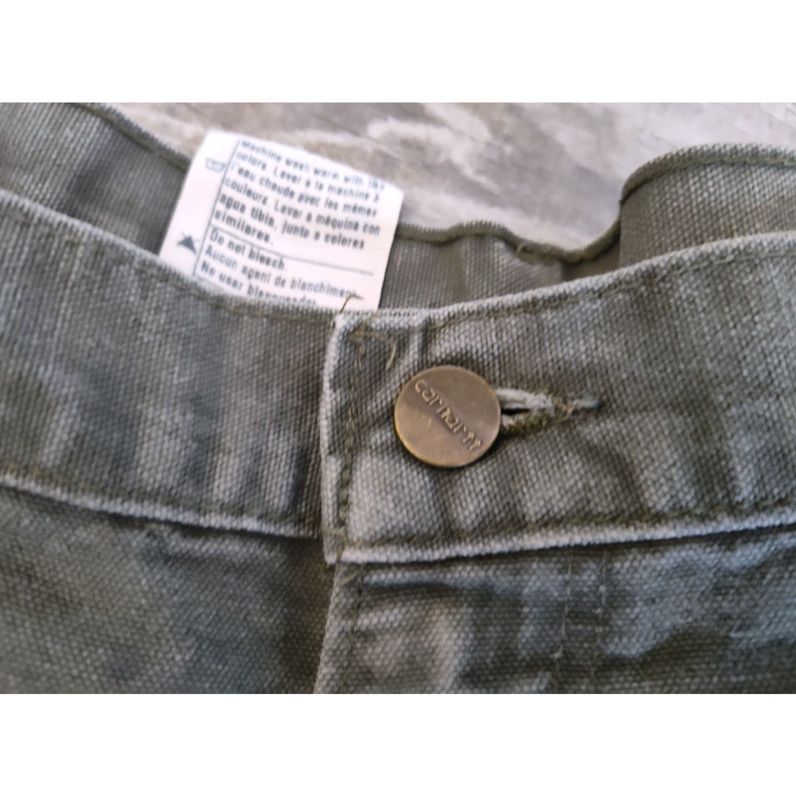 Carhartt VINTAGE Carhartt B11 MOS Distressed Green Carpenter Pants Men’s 42x30 Y2K Grunge Workwear Size US 42 / EU 58 - 6 Thumbnail