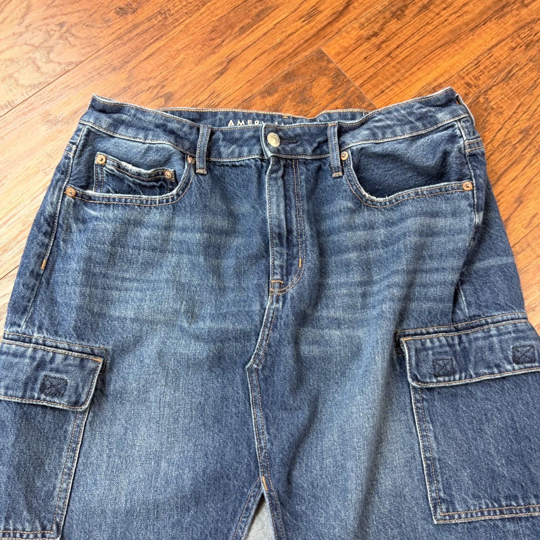 American Eagle Outfitters American Eagle Outfitters Jeans Skirt Womens 12 Low Rise Dark Wash Denim Midi Maxi Slit Pockets Blue Regular 31x34 Size 34" / US 12 / IT 48 - 2 Thumbnail