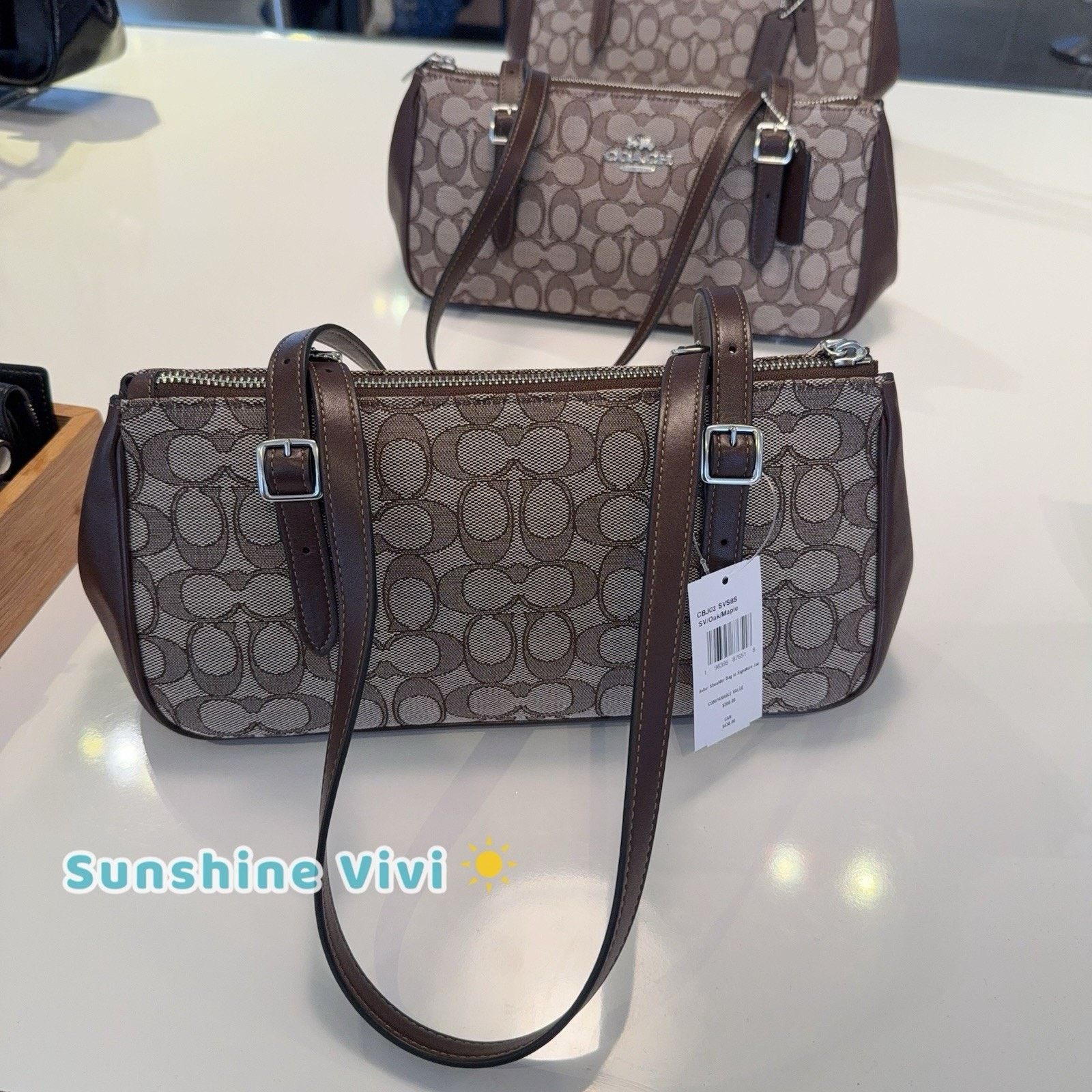 Coach NWT Coach Asher Shoulder Bag CBJ03 Silver/Oak/Maple Size ONE SIZE - 6 Thumbnail