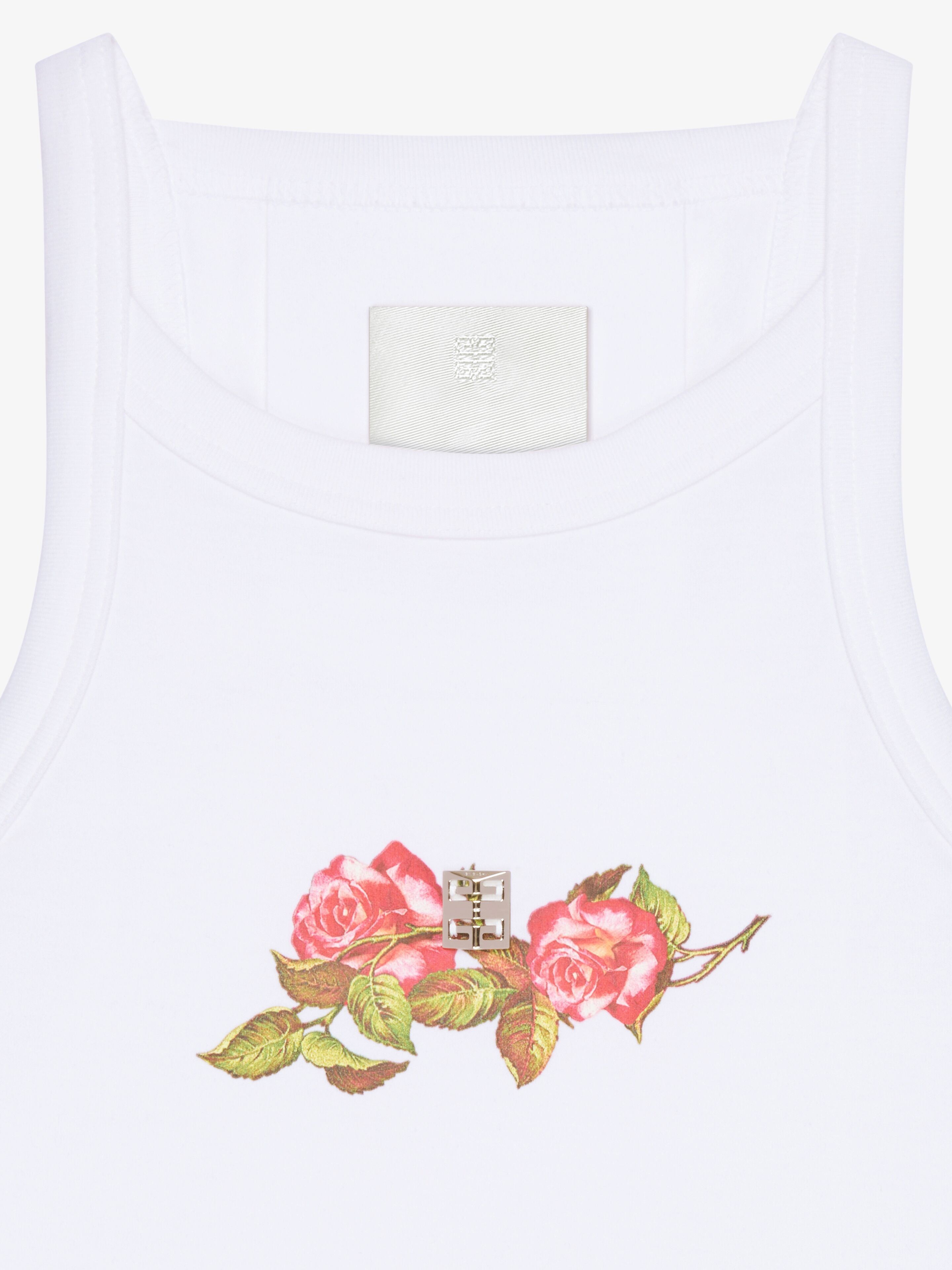 Givenchy o1w1db10825 4G Cropped Tank Top in White Size XS / US 0-2 / IT 36-38 - 5 Thumbnail