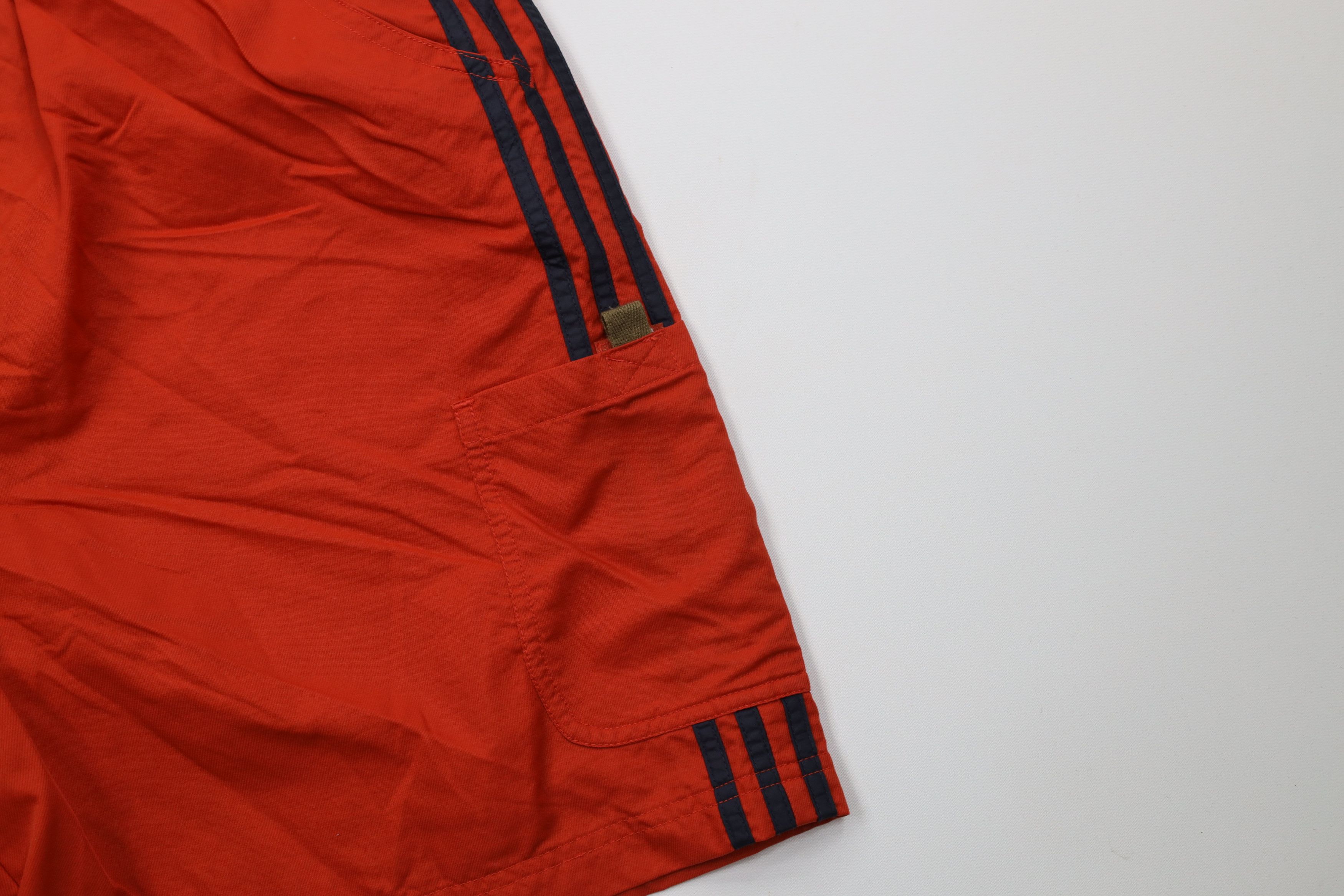 Adidas Vintage 90s Adidas Soccer Shorts Orange Striped Nylon Size US 34 / EU 50 - 6 Thumbnail