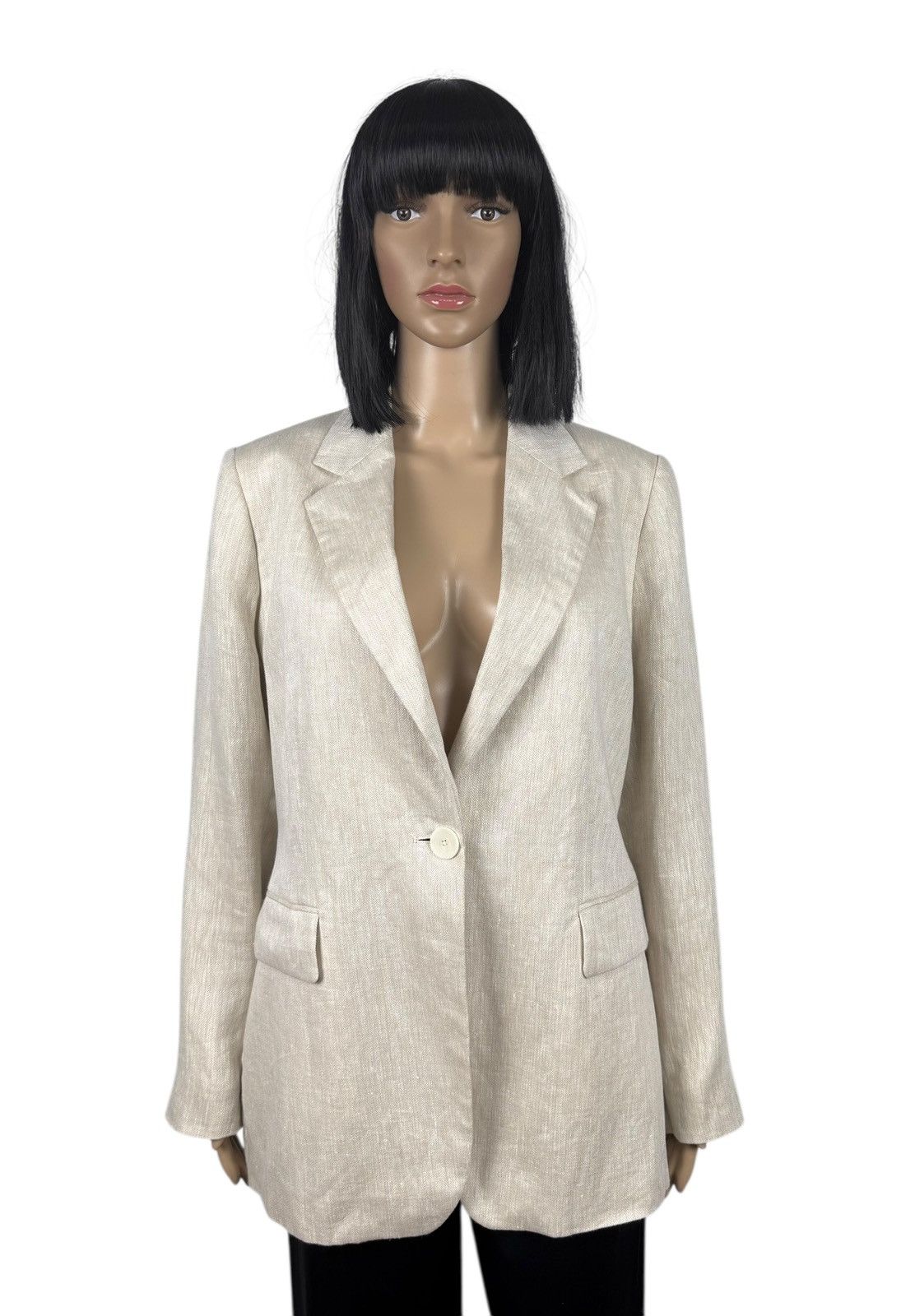 Massimo Dutti Massimo Dutti Linen Blazer Ivory size US8 EU40 Size M / US 6-8 / IT 42-44 - 1 Thumbnail