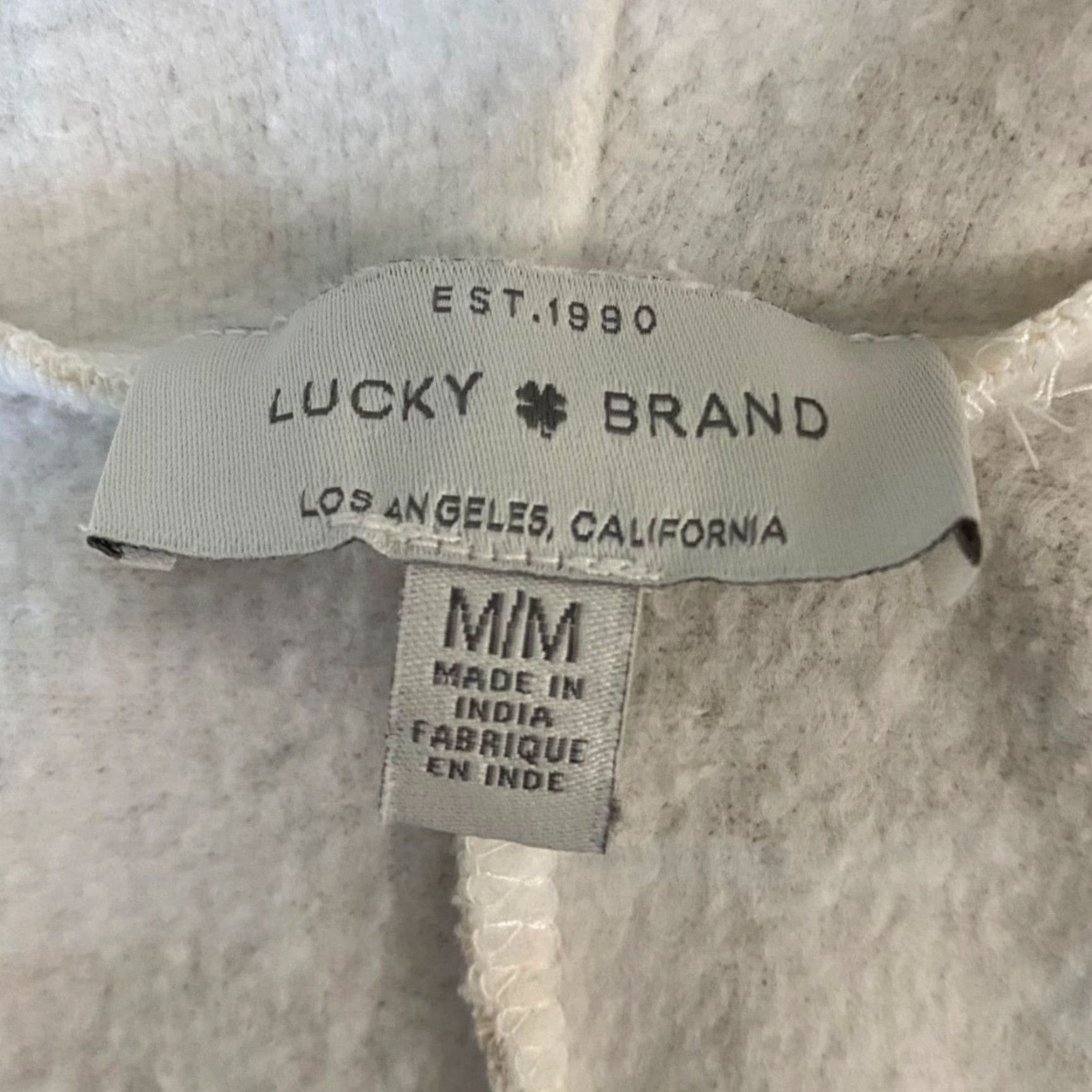 Lucky Brand Lucky Brand Camo Hooded Cardigan Sweater Womens M Cream & White Long-Sleeve Size M / US 6-8 / IT 42-44 - 7 Thumbnail