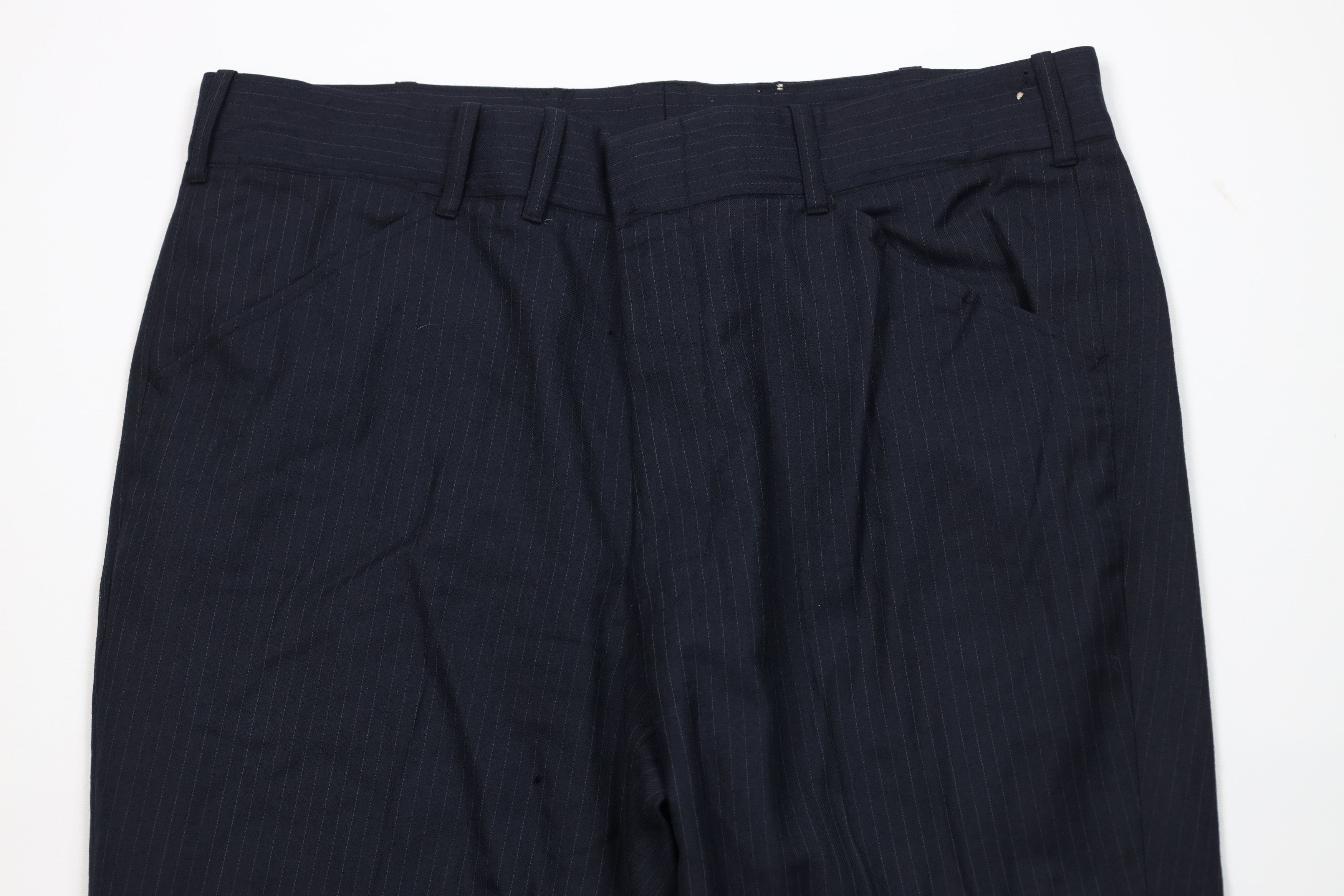 Vintage Vintage 70s Streetwear Wool Striped Wide Leg Chino Pants Size US 38 / EU 54 - 2 Thumbnail