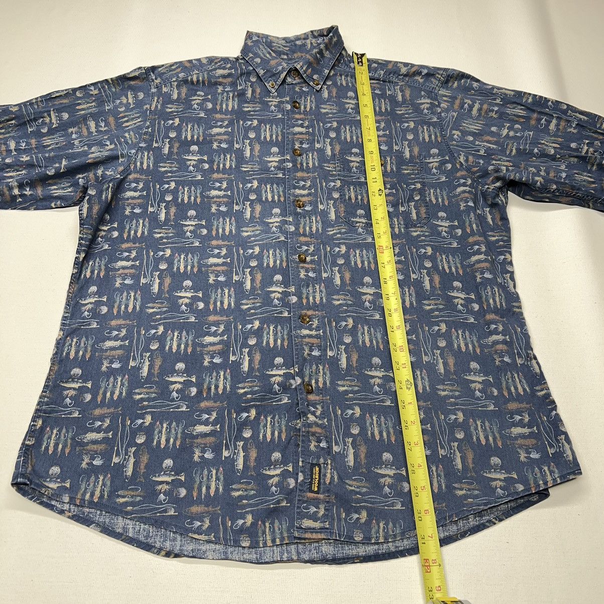 Vintage × Woolrich Woolen Mills VTG Woolrich Shirt Blue Button Down Fish Fishing Long Sleeve Size US L / EU 52-54 / 3 - 15 Thumbnail