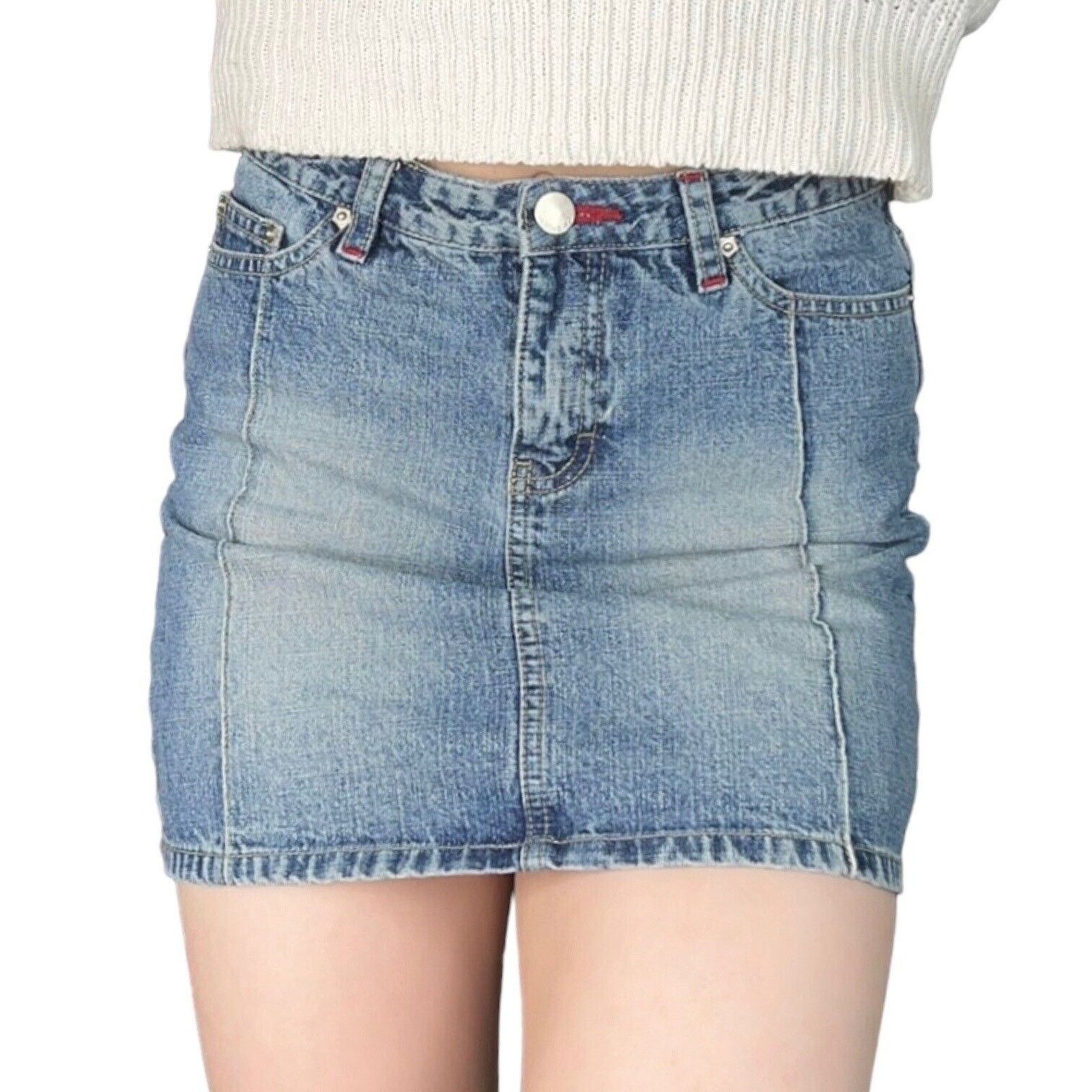 UNIONBAY Y2K Union Bay Denim Jean Mini Skirt Size 3 Size 26" / US 2 / IT 38 - 2 Thumbnail