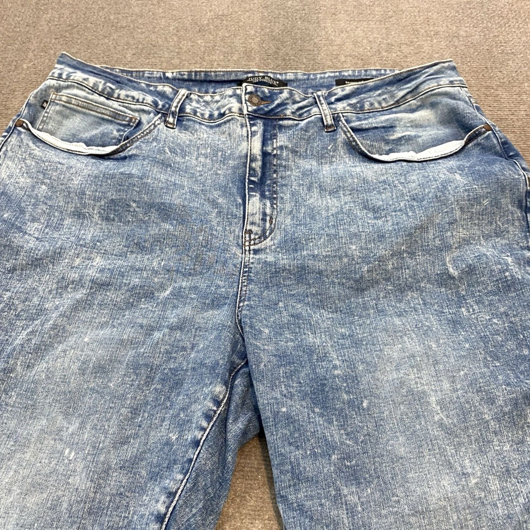 Vintage Judy Blue Jeans Women 24W Skinny Fit High Rise Stretch Denim Distressed JB88158 Size 42" / US 20 - 2 Thumbnail