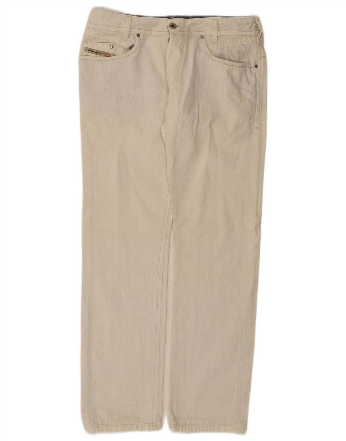 Diesel Womens Iakop Regular Slim Tapered Jeans W31 L29 White Cotton Size 42" / US 20 - 1 Thumbnail