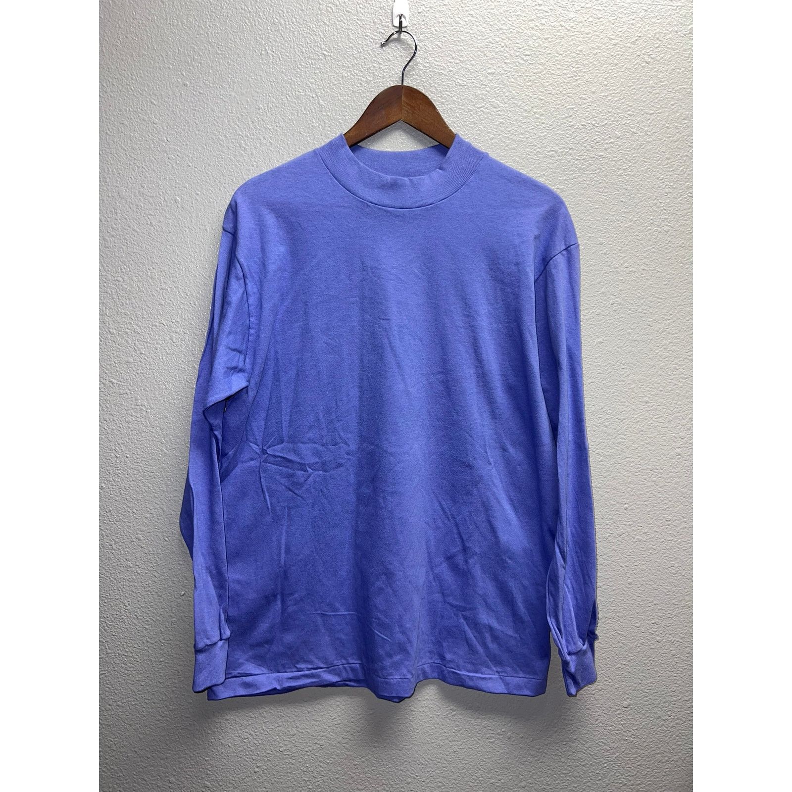 Vintage Vintage Purple Blank Long Sleeve Shirt USA Made 90s Tee VTG Size US L / EU 52-54 / 3 - 1 Thumbnail