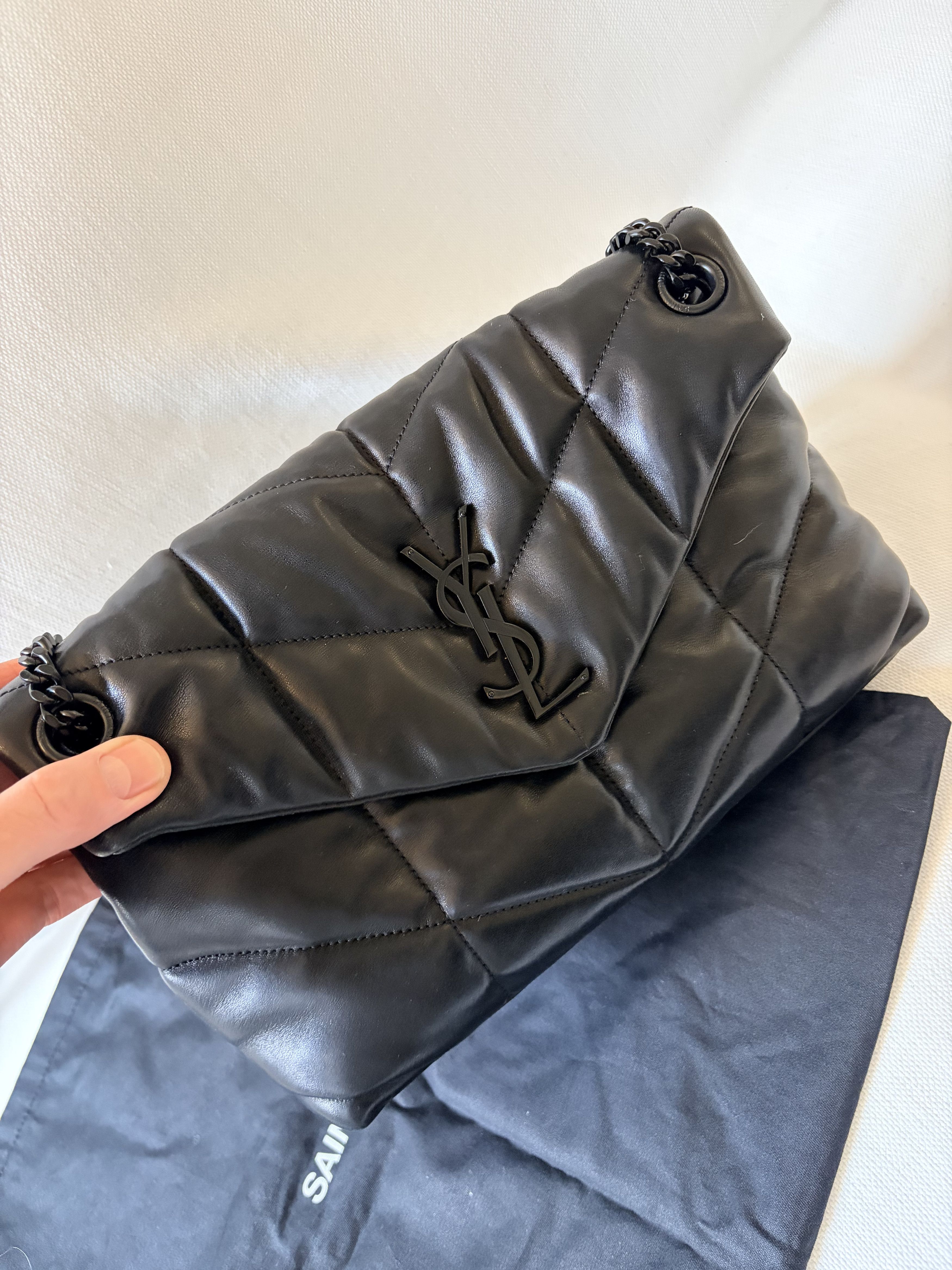 Saint Laurent Paris Saint Laurent (NEW) Loulou Medium Black Quilted Lambskin Bag Size ONE SIZE - 7 Thumbnail