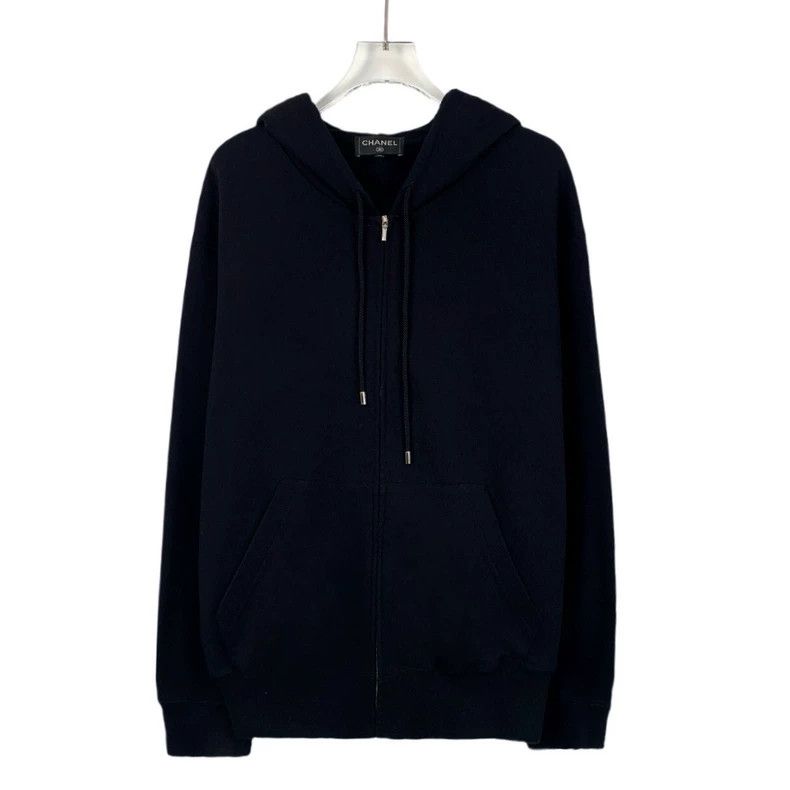 Black Floral Print Zip Hoodie-dmc