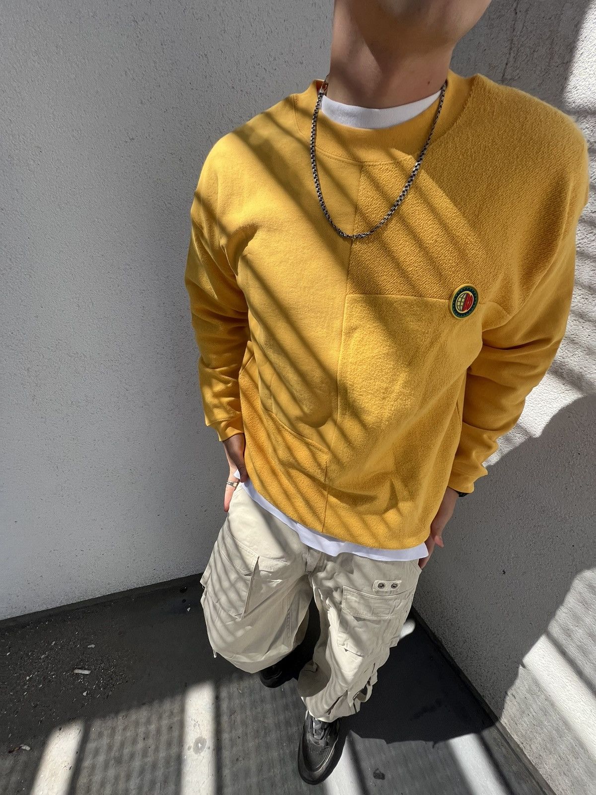 Brain Dead × Streetwear Brain Dead Yellow Sweatshirt Reverse 