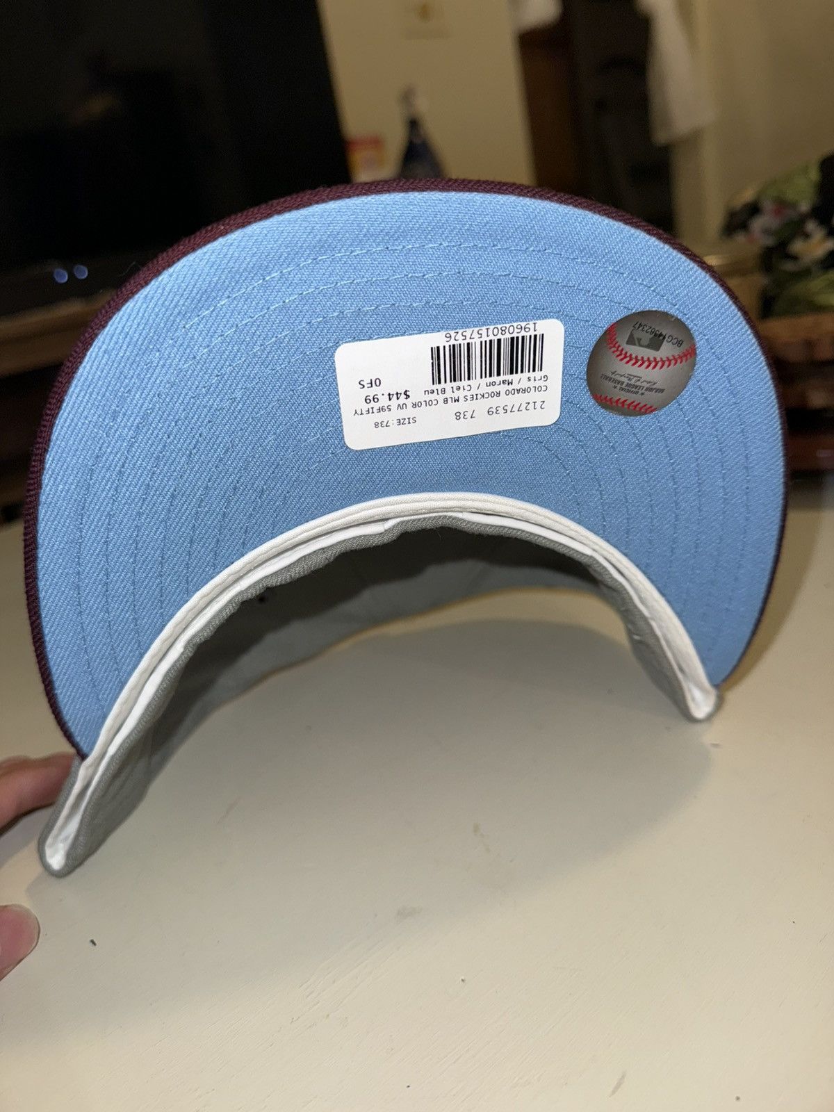 New Era 7 3/8 New Era Colorado Rockies grey/maroon fitted Size ONE SIZE - 3 Thumbnail