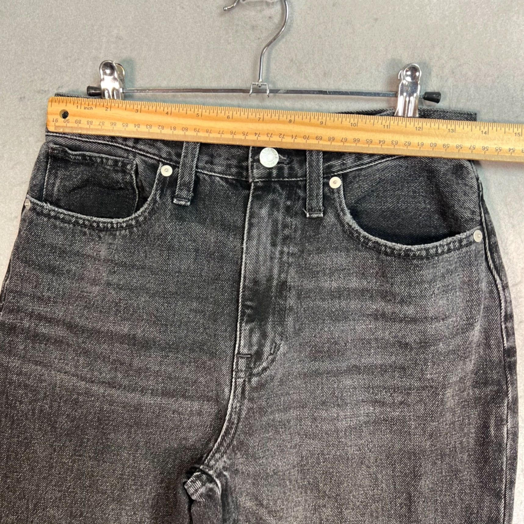 Madewell Madewell Womens 26 Denim Jeans Baggy Tapered High-Rise Black Cotton Denim 5-Pocket Womens Jeans Size 26" / US 2 / IT 38 - 6 Thumbnail