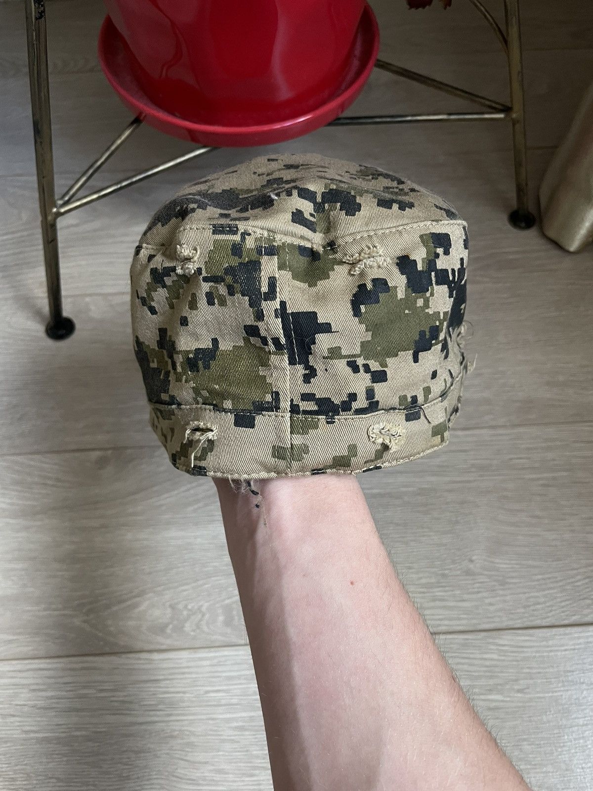 Japanese Brand × Vintage Vintage USA Military Marine Skull Hat Distressed 90’s Cap Size ONE SIZE - 4 Thumbnail