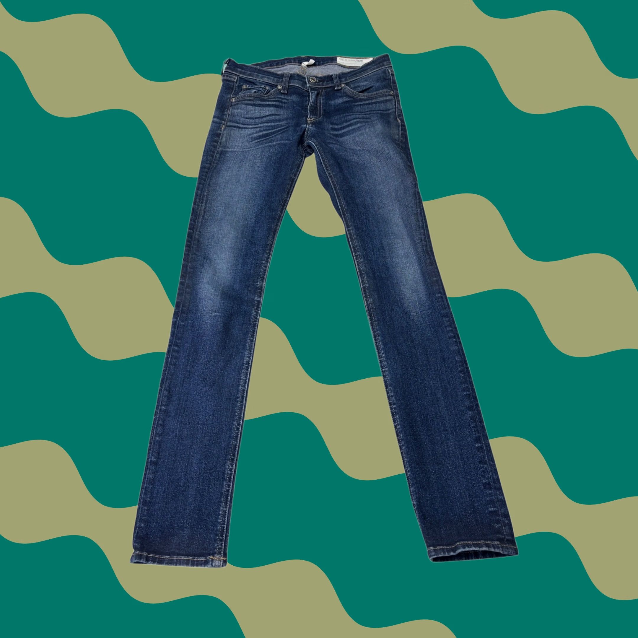 Rag & Bone Rag & bone Jeans Women Skinny Denim Blue 27 Waist 27 Inseam 30 Rise Mid Zip Button 5-Pocket Design Distressed Comfortable Slim Hairline Logo Zipper Size 27" / US 4 / IT 40 - 1 Thumbnail
