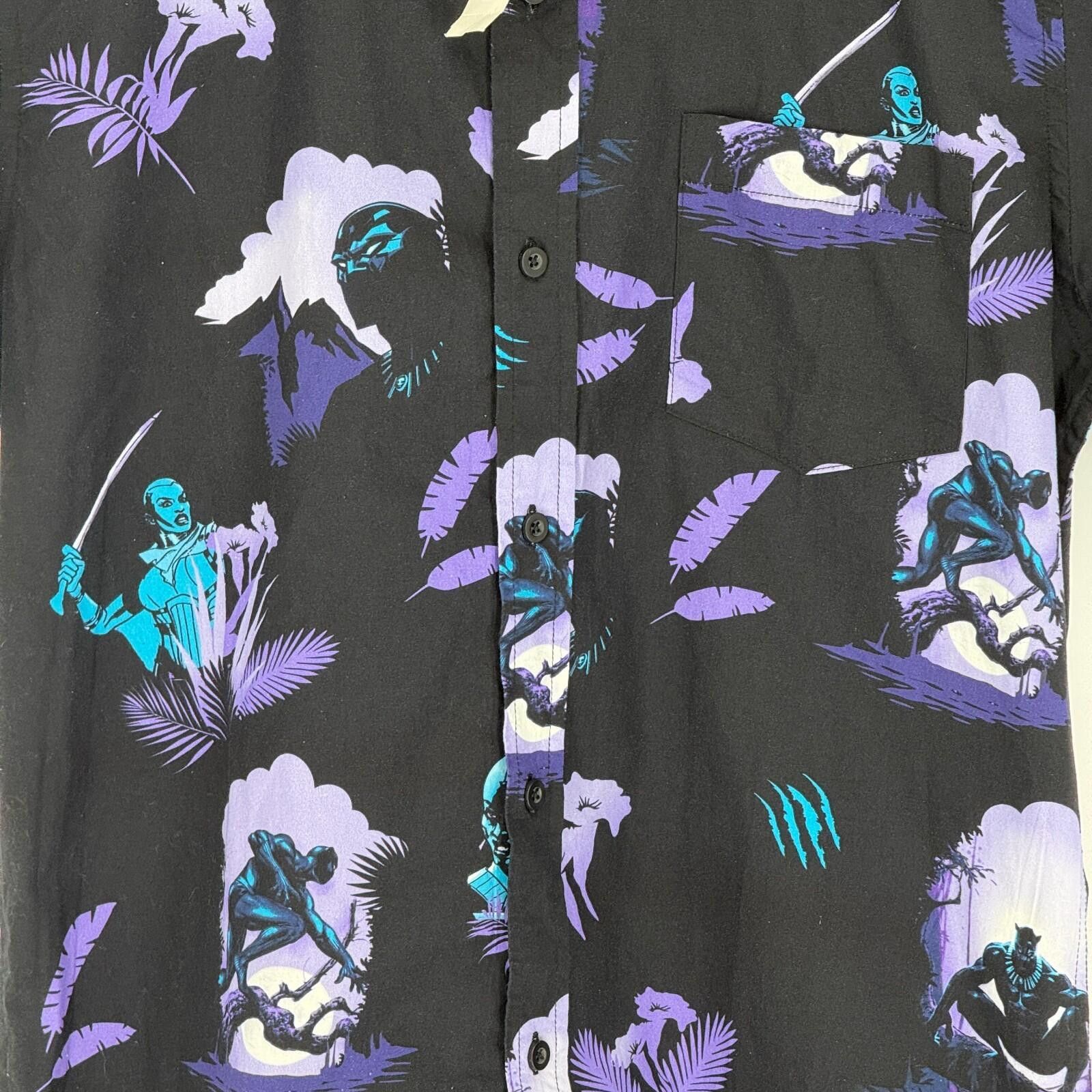 Marvel Comics Marvel Black Panther T’Challa Button Up Streetwear Mens S Size US S / EU 44-46 / 1 - 5 Thumbnail