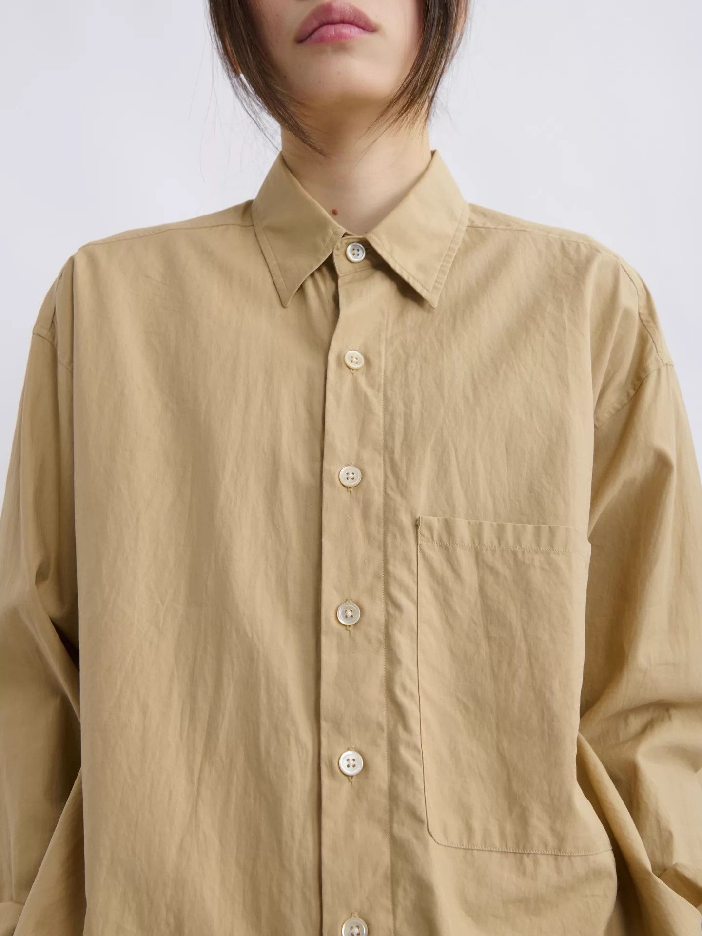 Auralee AURALEE Khaki Oversized Drop-shoulder Shirt Size 3 Size US L / EU 52-54 / 3 - 6 Thumbnail