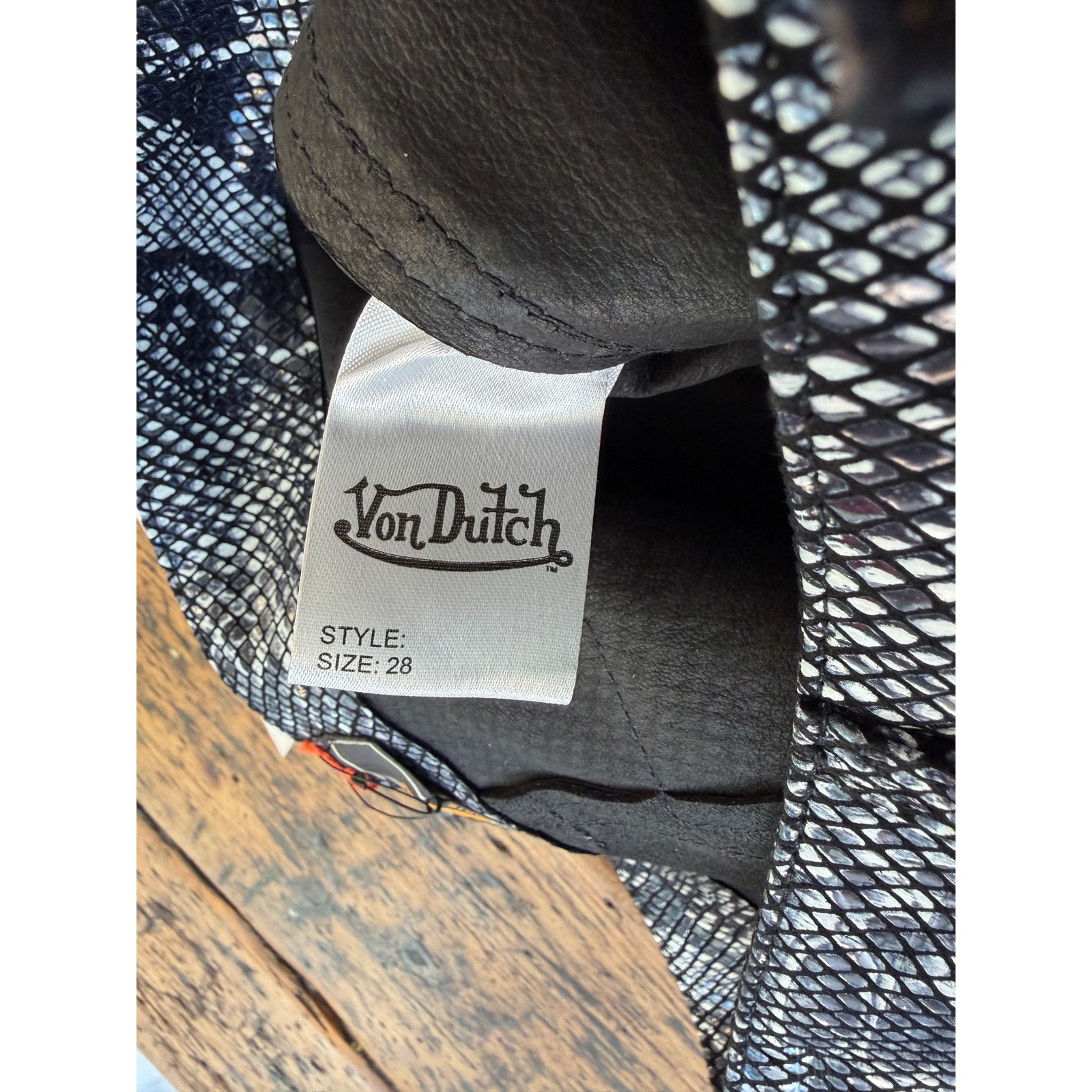 Von Dutch Von Dutch Black Suede/Snake Print Flare Pant Size 28" / US 6 / IT 42 - 3 Thumbnail