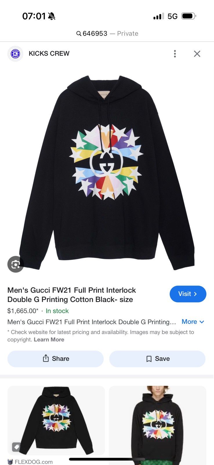 Gucci GUCCI hoodie STUDY REAL TAPE MEASUREMENTS IN PHOTOS CAREFULY Size US M / EU 48-50 / 2 - 20 Thumbnail