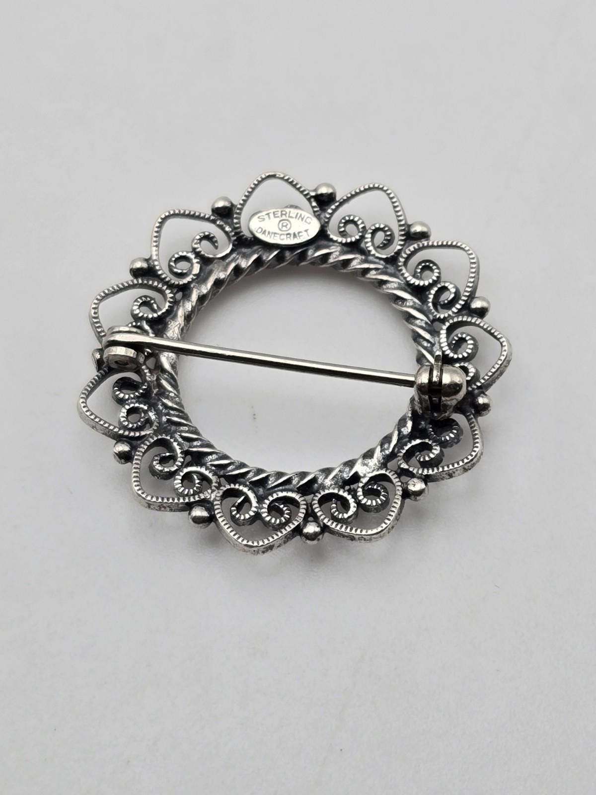 Other Vintage Danecraft Sterling Silver Wreath Brooch Pin 4g Size ONE SIZE - 2 Thumbnail