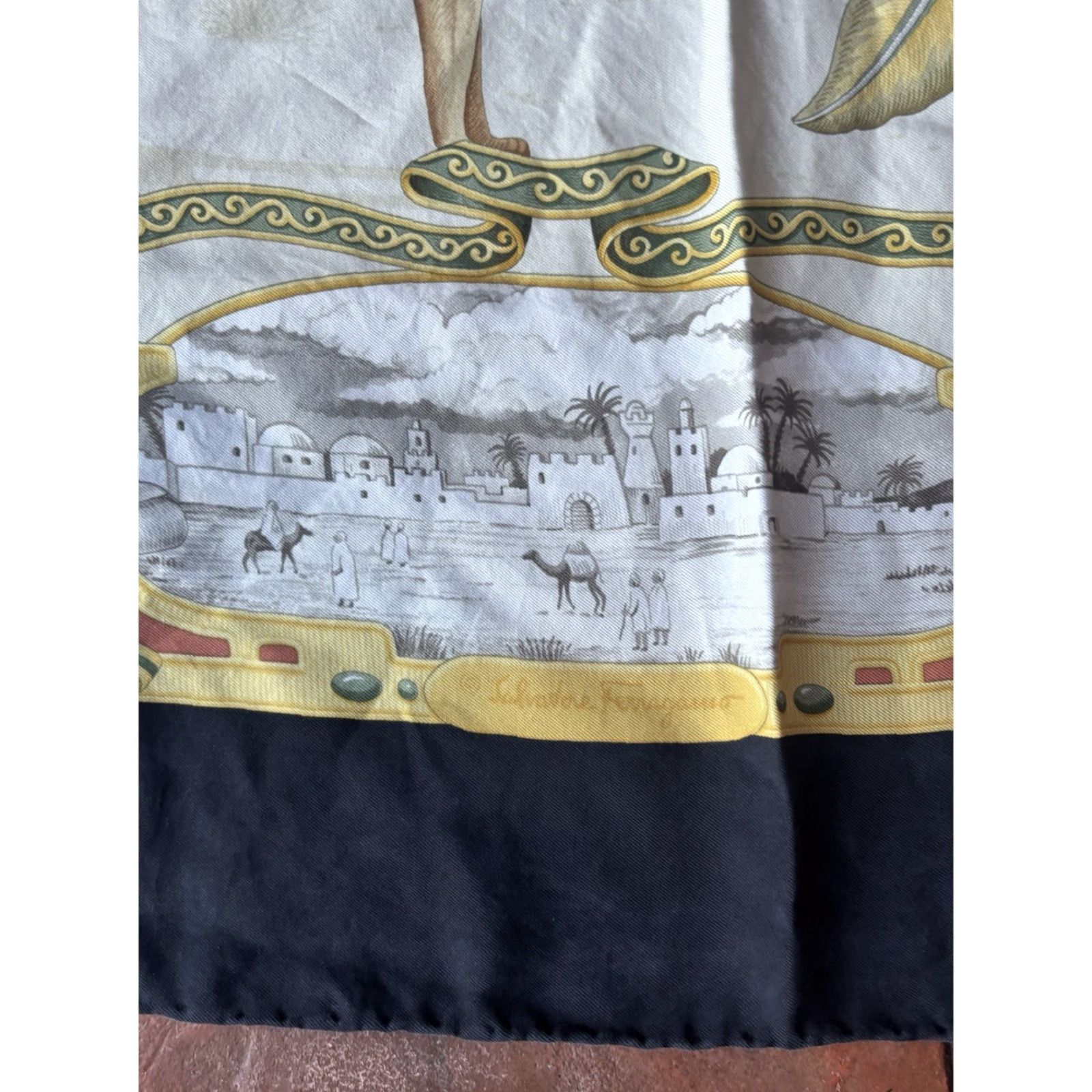 Salvatore Ferragamo VINTAGE Salvatore Ferragamo Silk Scarf 32 Inches Animal Print Logo multi Women Scarf Size ONE SIZE - 2 Thumbnail